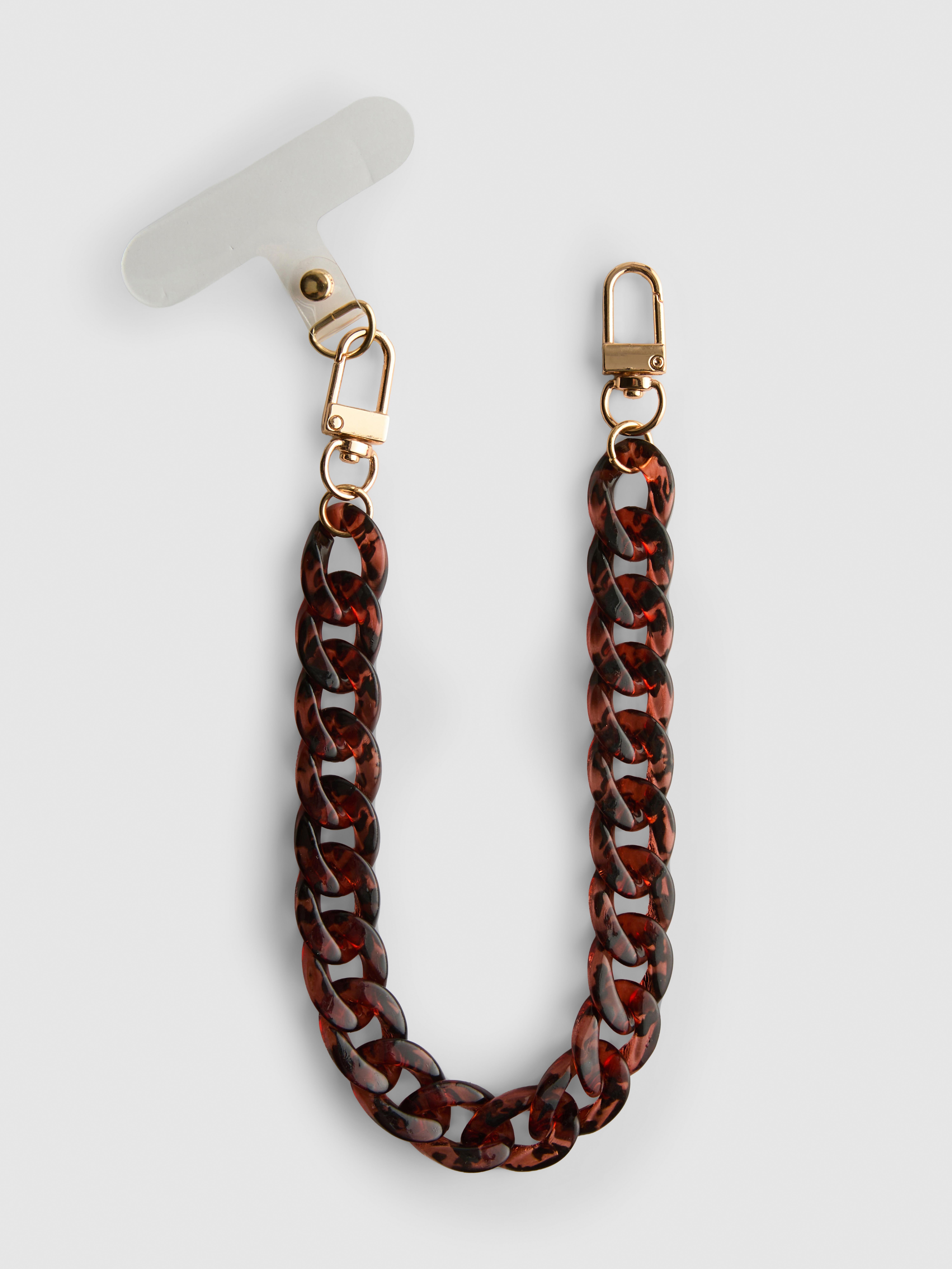 Tortoiseshell-Effect Chain Phone Strap