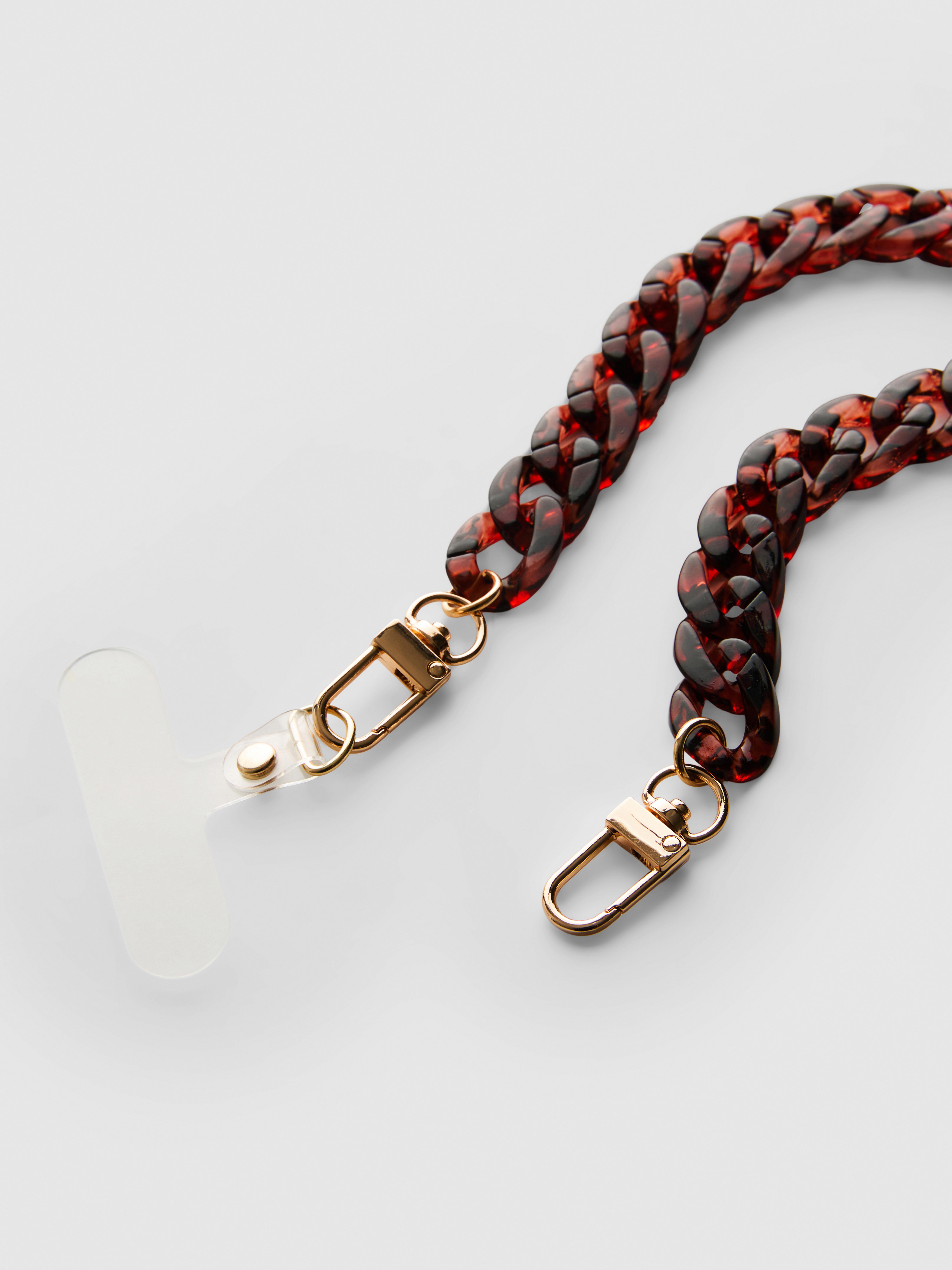 Tortoiseshell-Effect Chain Phone Strap