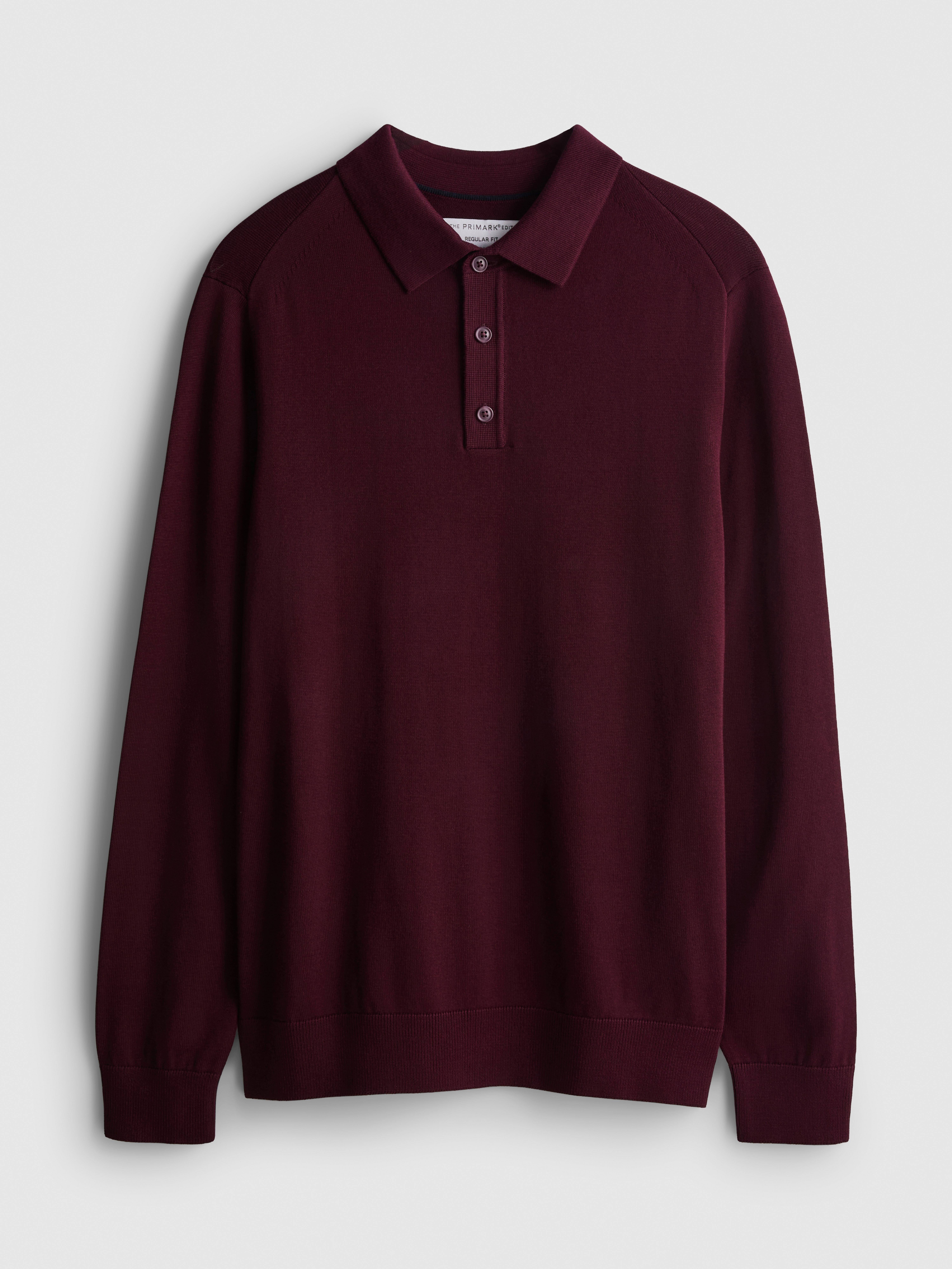 Fine Knit Long Sleeve Polo Shirt