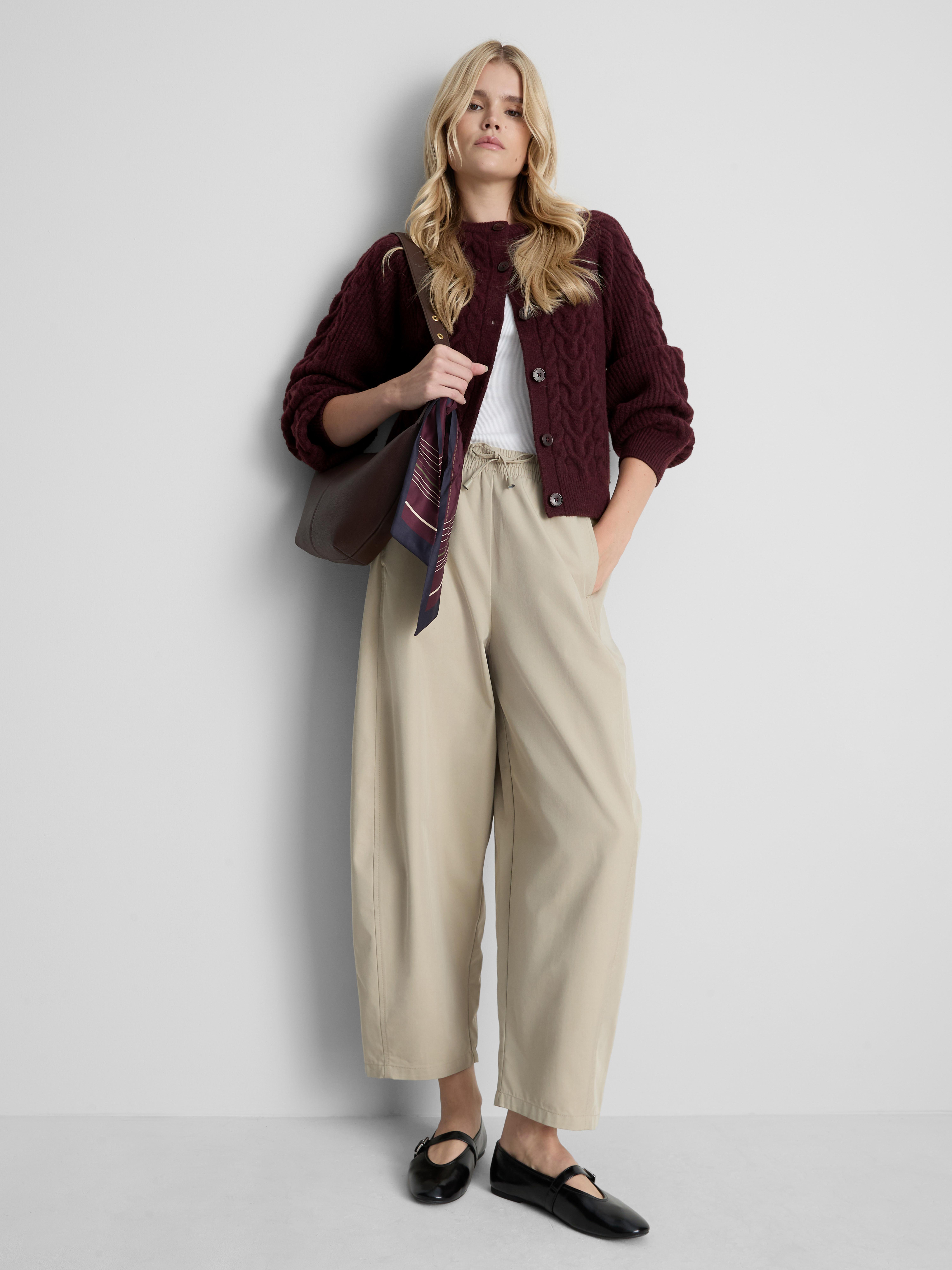 Cable Knit Crewneck Cardigan