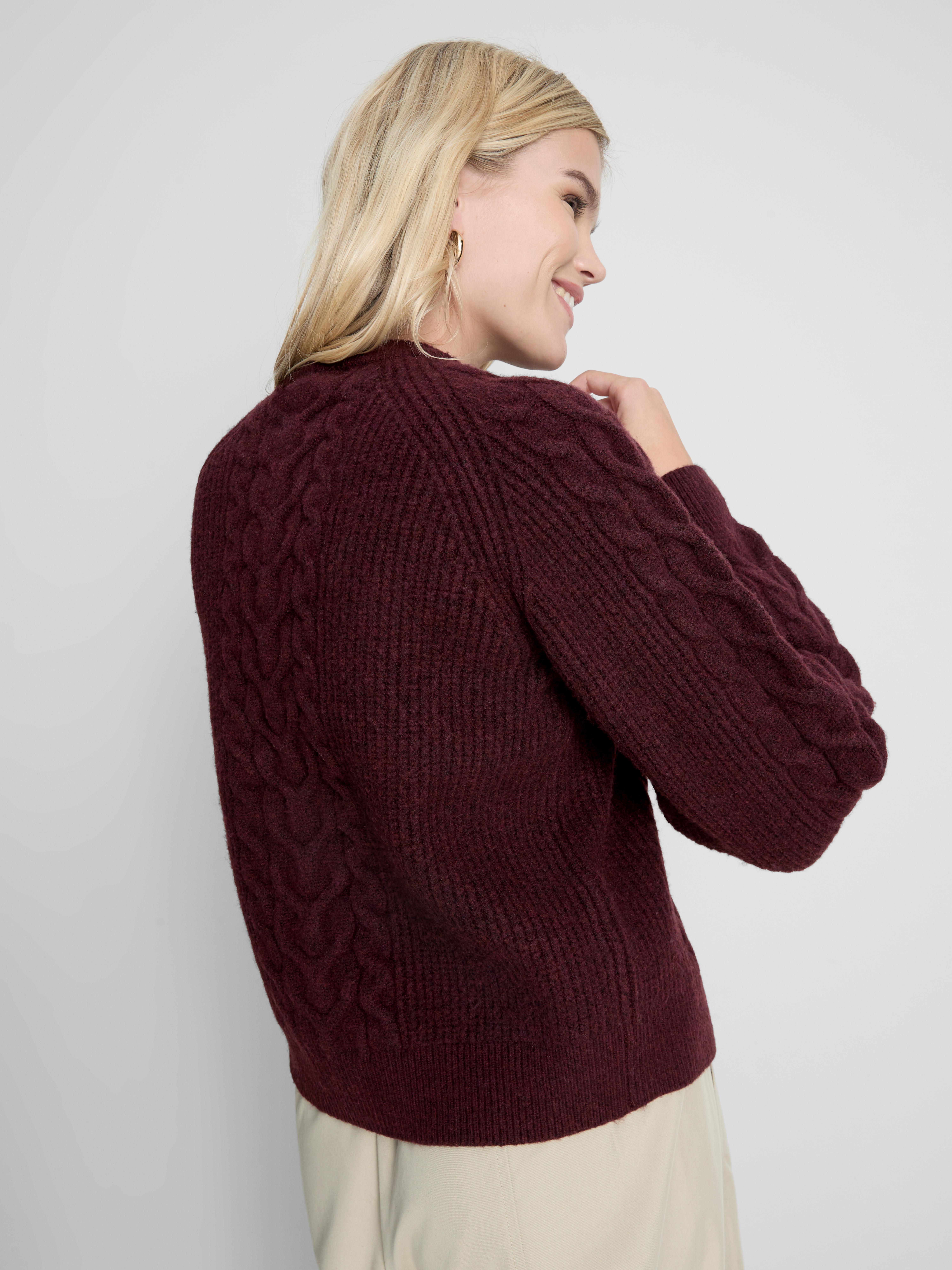 Cable Knit Crewneck Cardigan