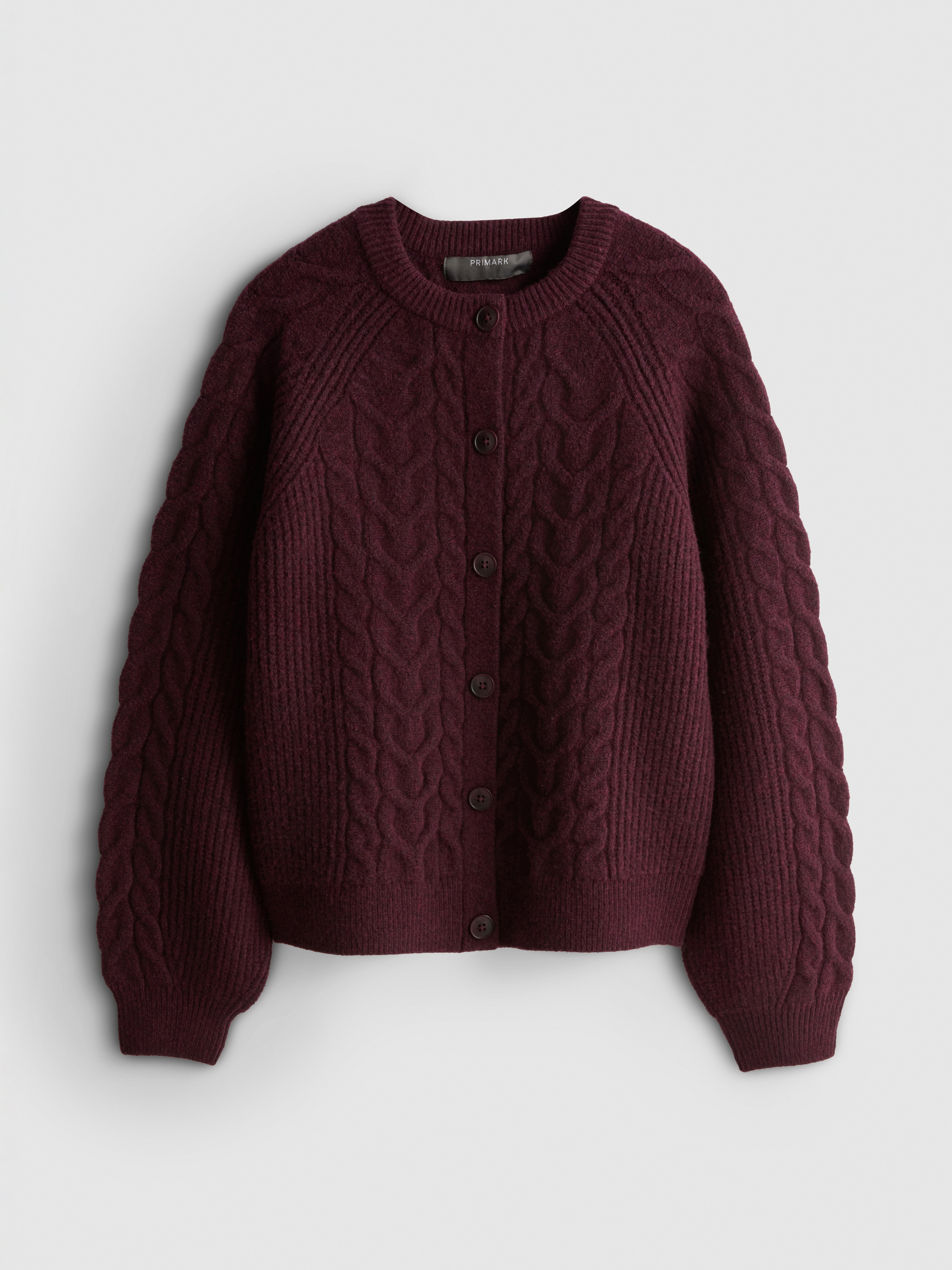 Cable Knit Crewneck Cardigan