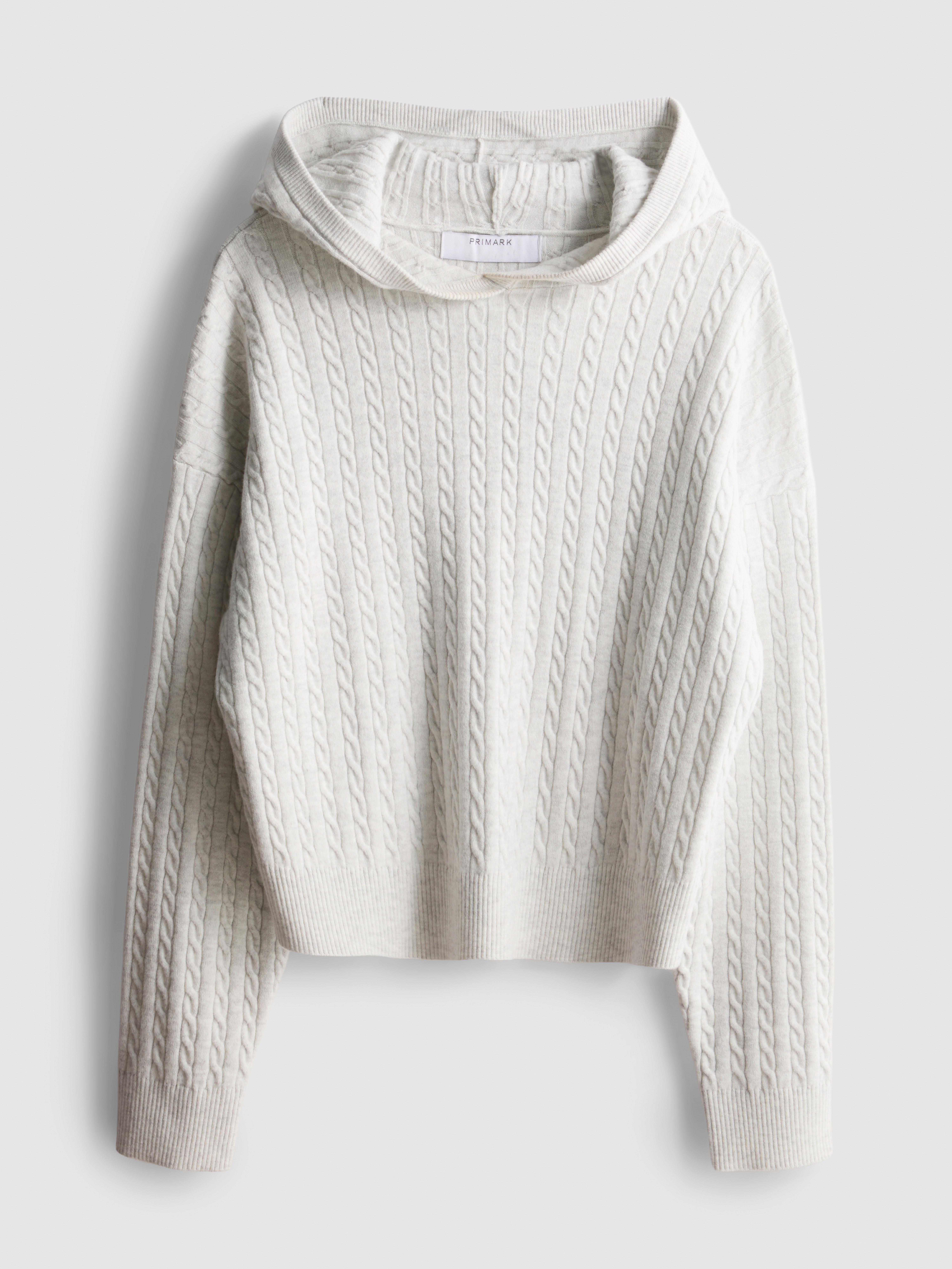 Sudadera con capucha de punto de ochos - Gris claro - Mujer | Primark