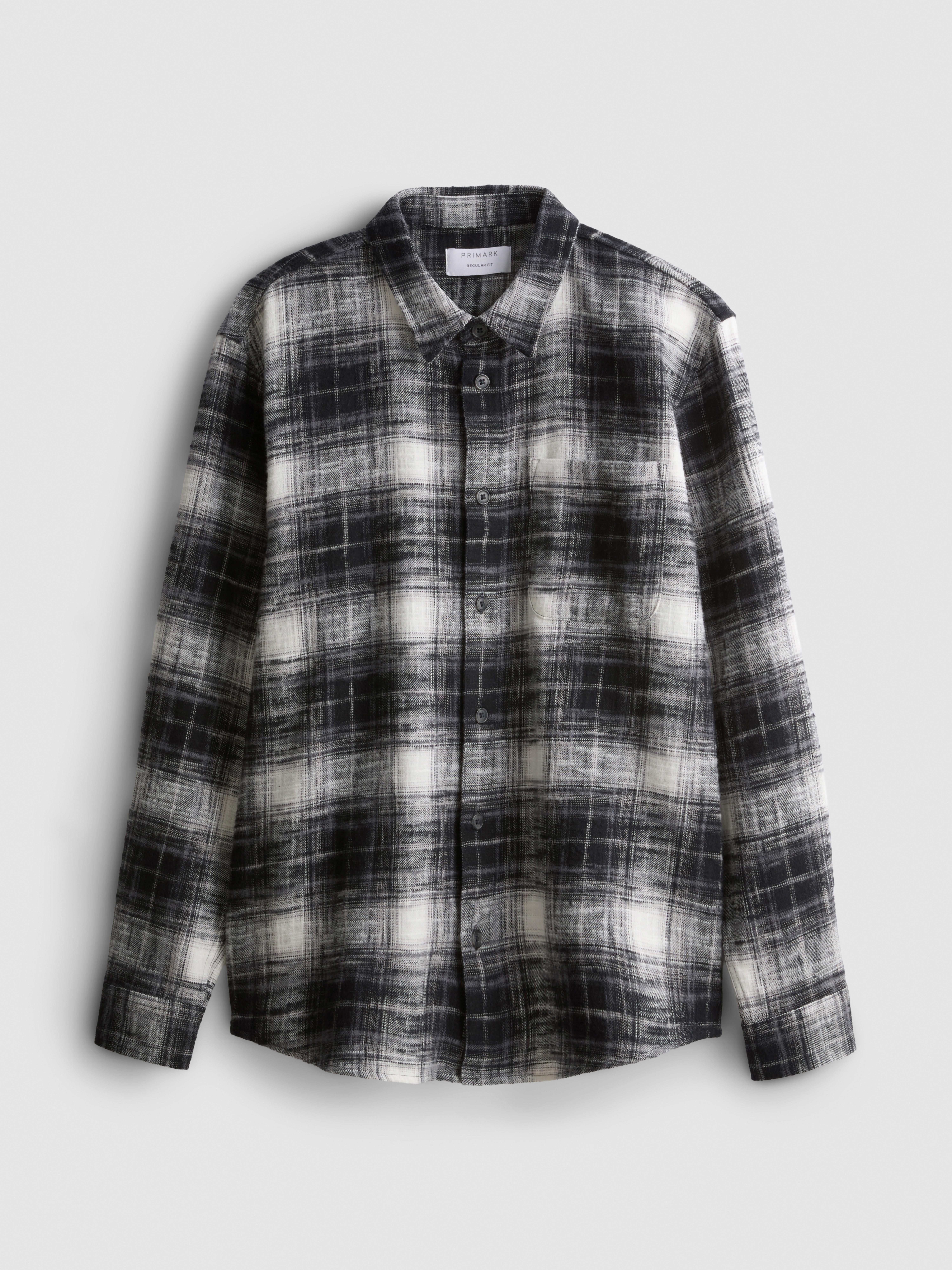 Pure Cotton Long Sleeve Checked Shirt Black