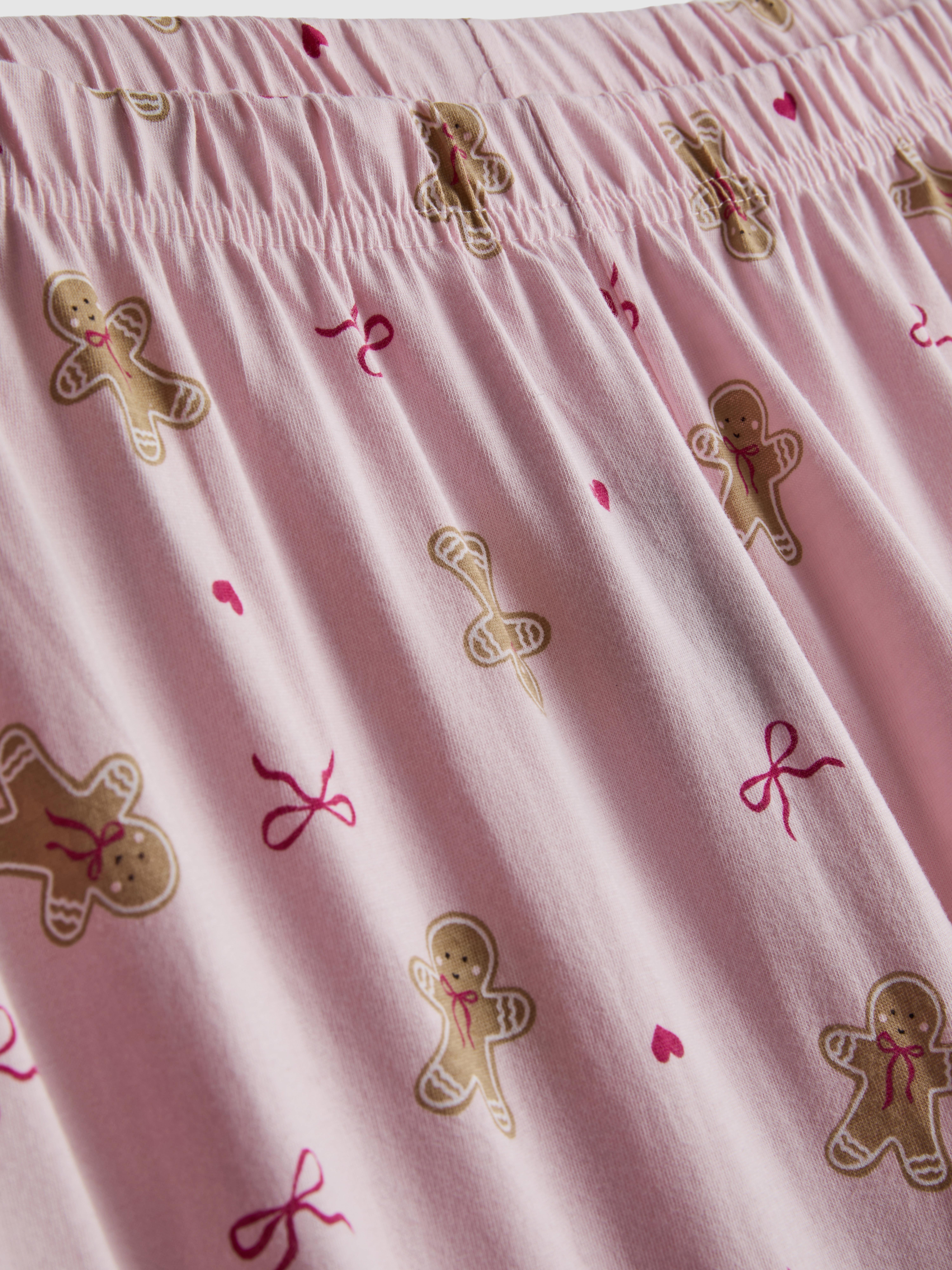 Womens Pink Christmas Pure Cotton Gingerbread Pyjamas | Primark
