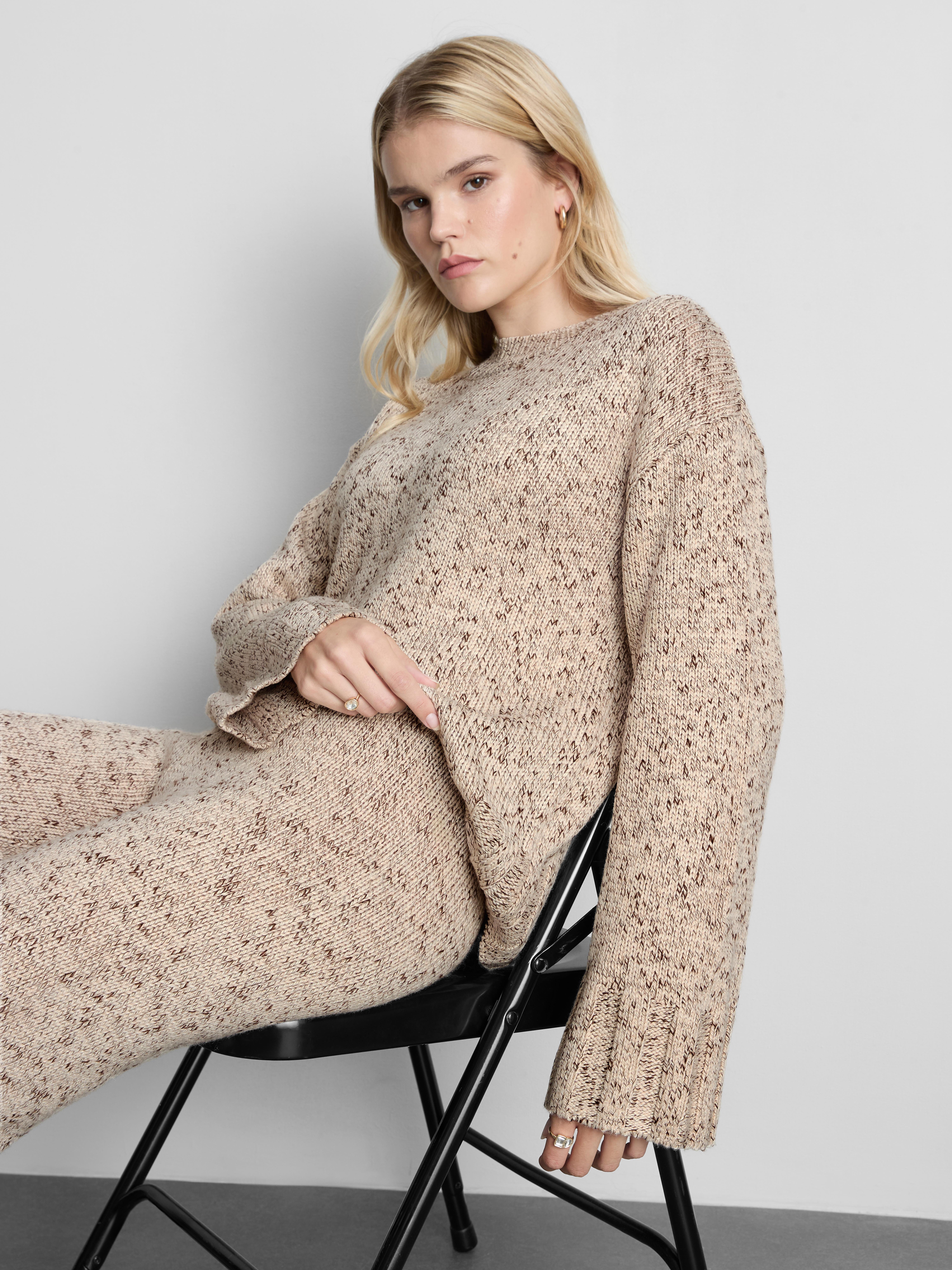 Knitted Marl Crew Neck Sweater