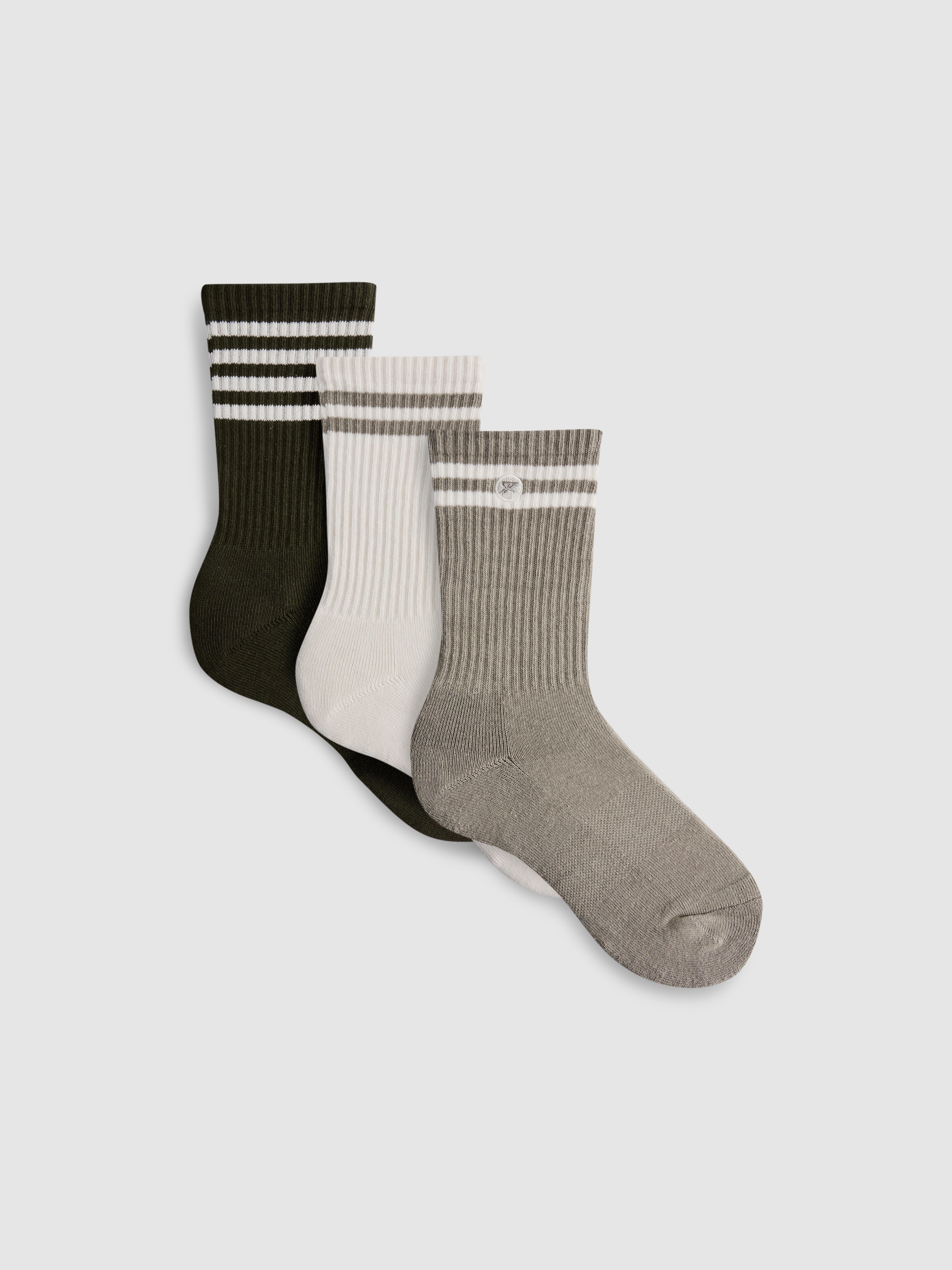 3pk Cotton Rich Active Embroidered Crew Socks