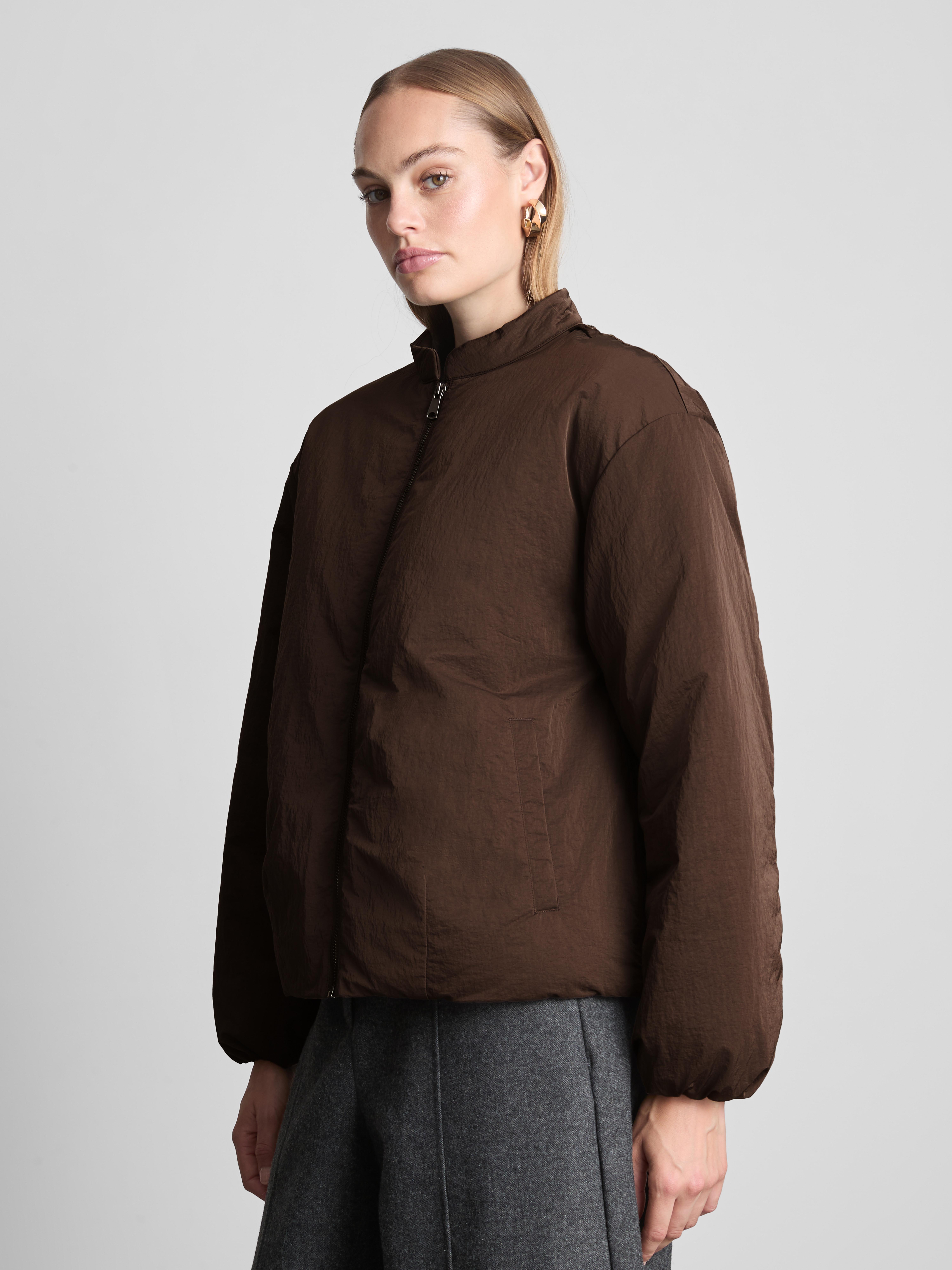 The Edit Scarf-Detail Puffer Jacket