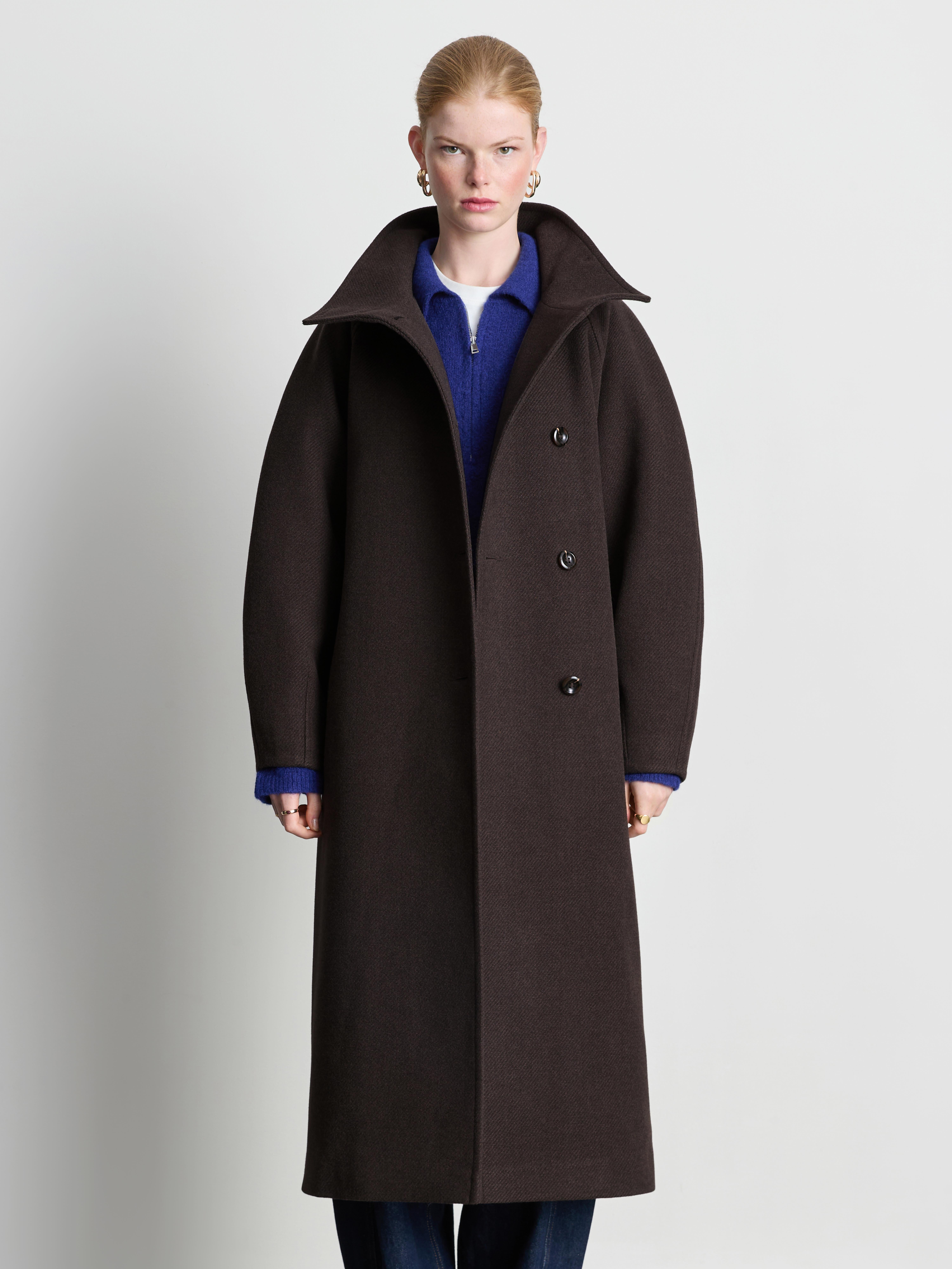 The Edit High-Neck Longline Coat
