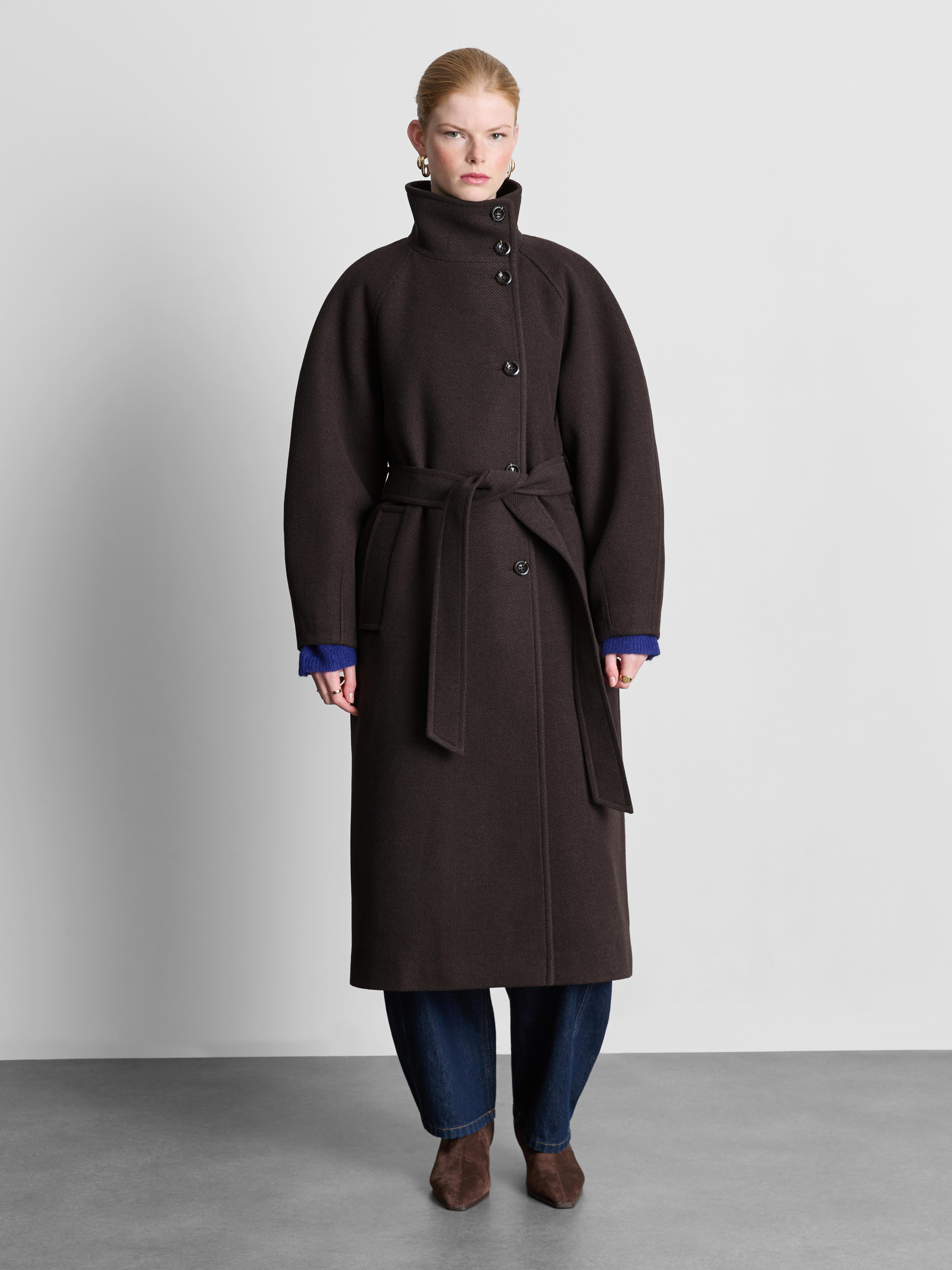 The Edit High-Neck Longline Coat