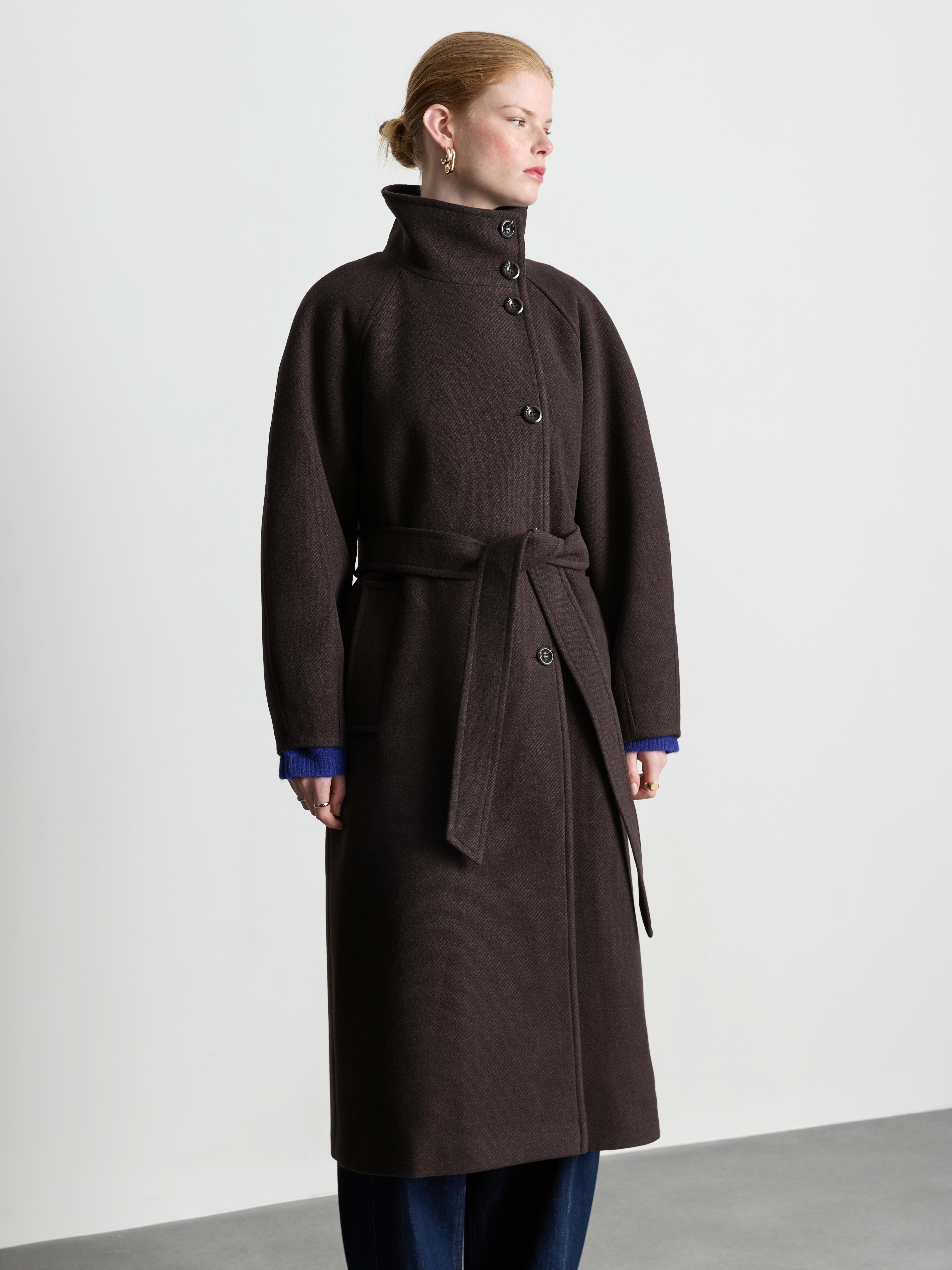 The Edit High-Neck Longline Coat