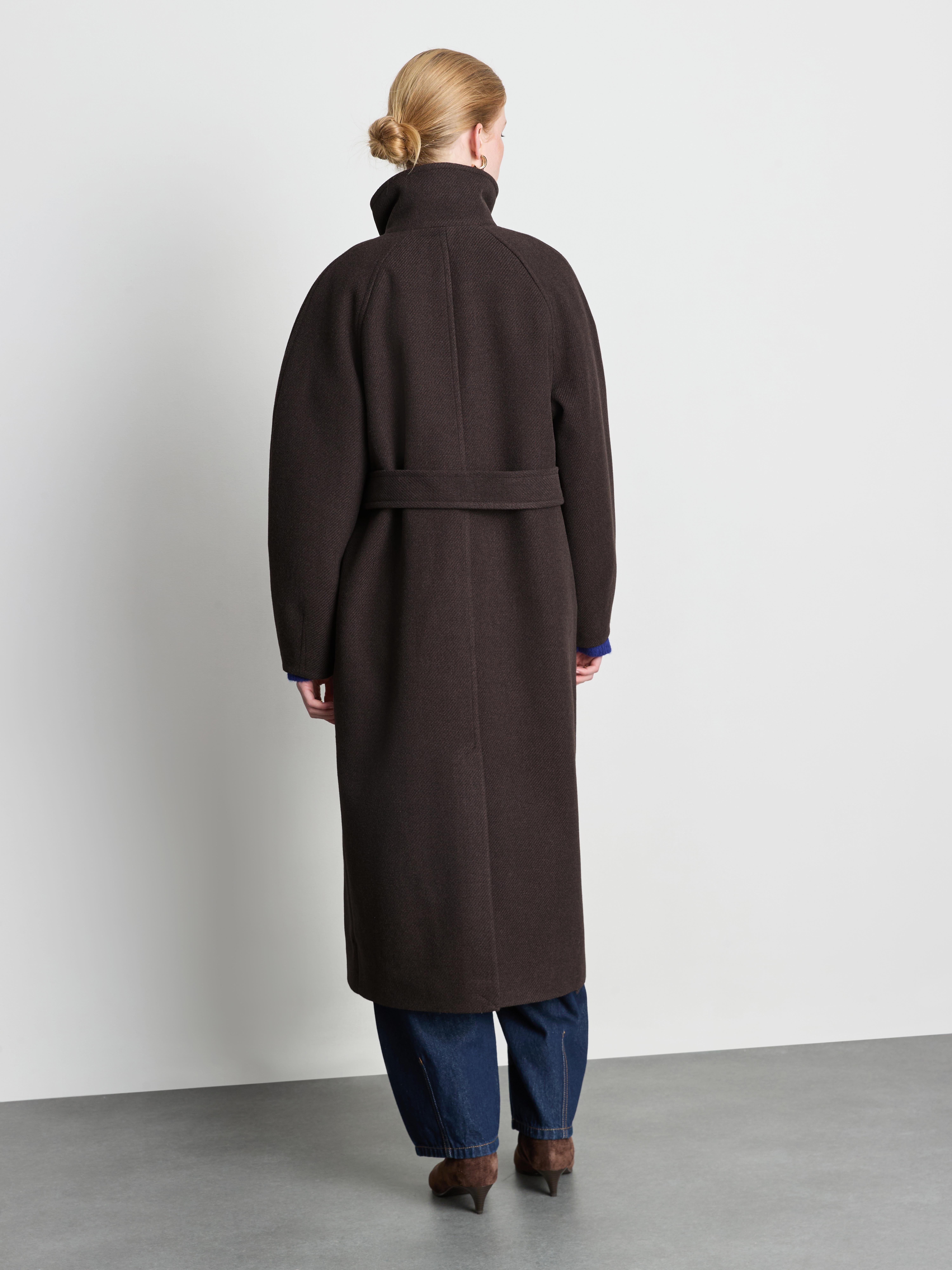 The Edit High-Neck Longline Coat