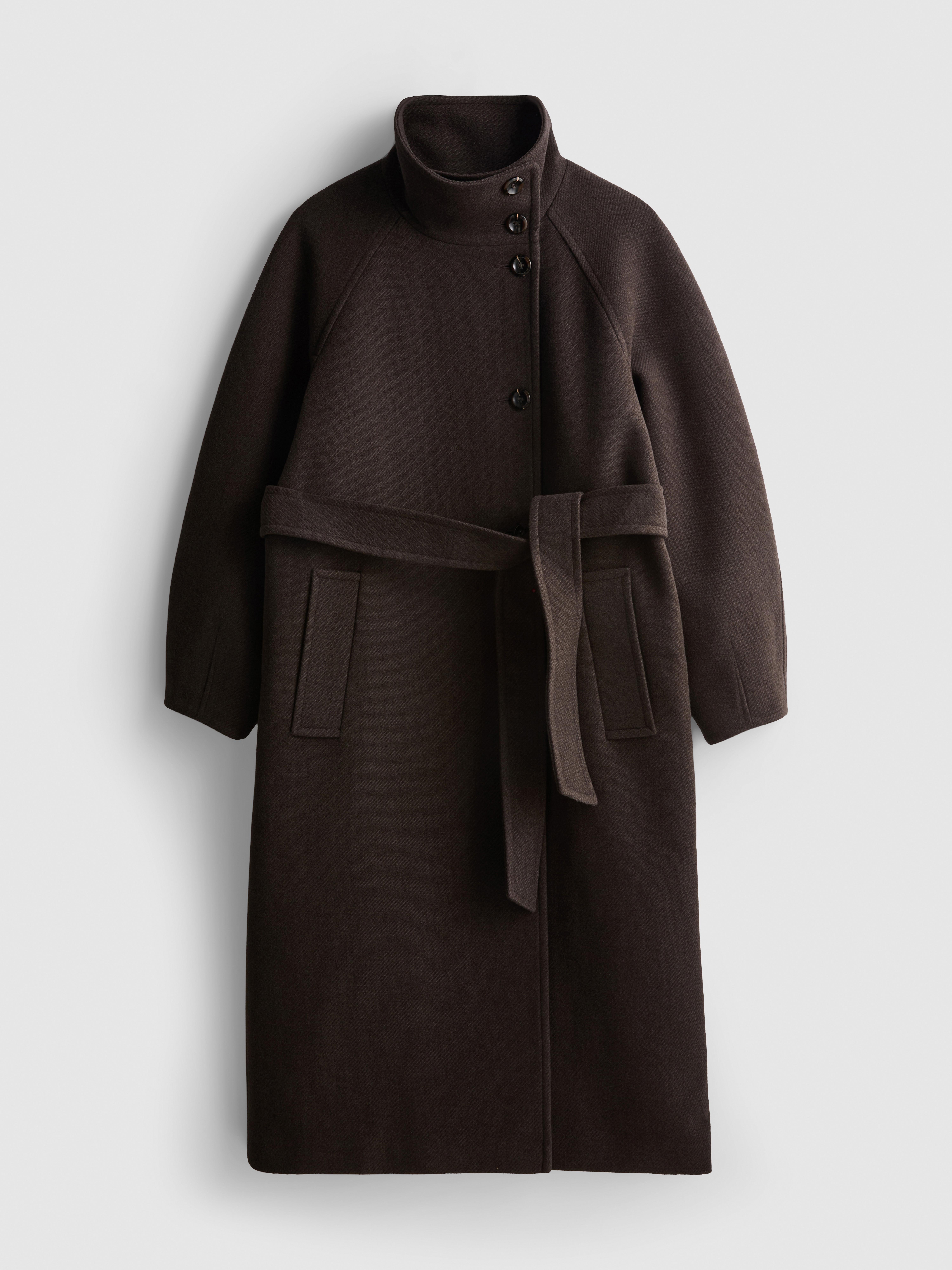 The Edit High-Neck Longline Coat