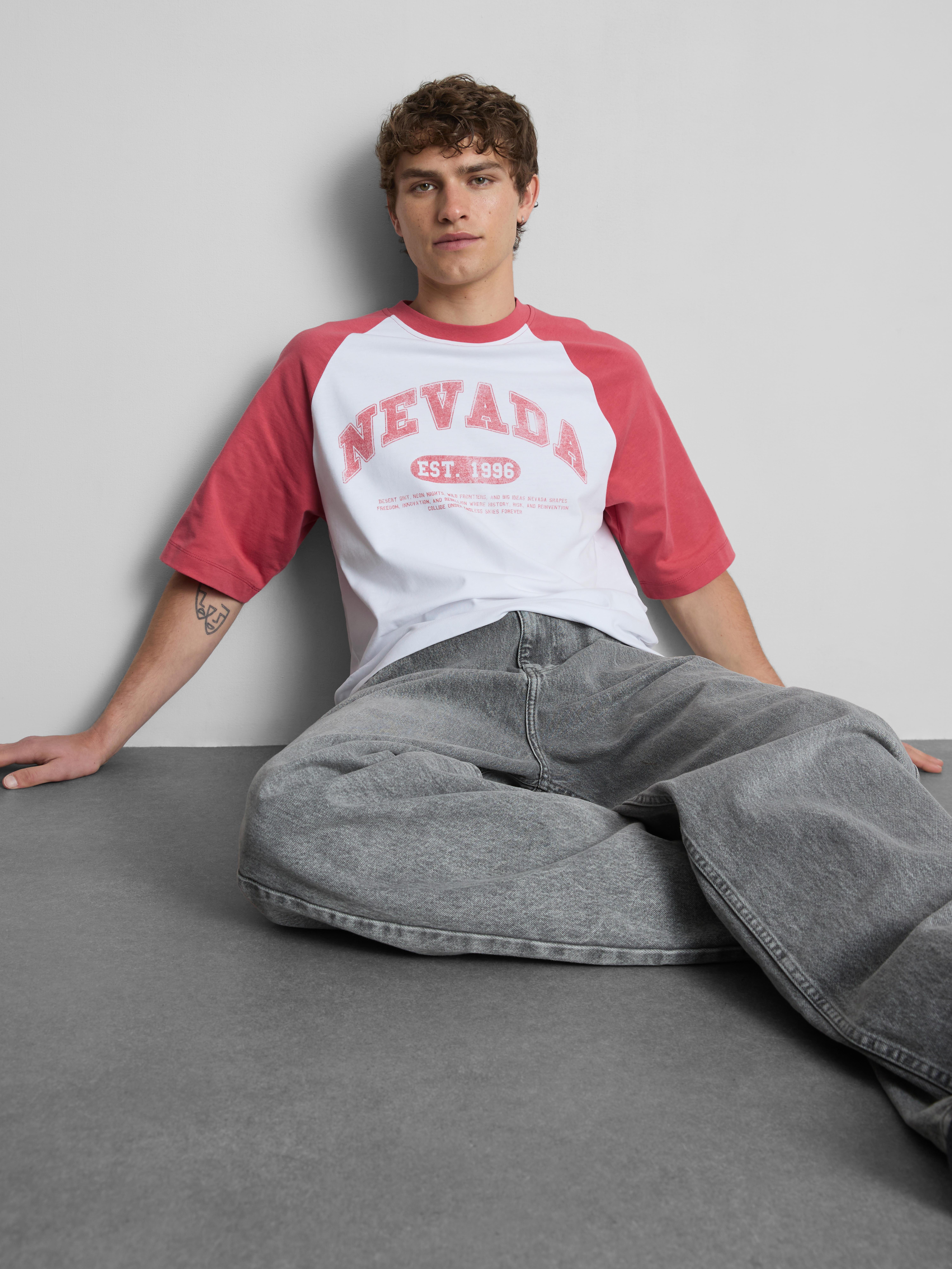Tricou cu mâneci raglan Nevada - Roșu - Bărbați | Primark
