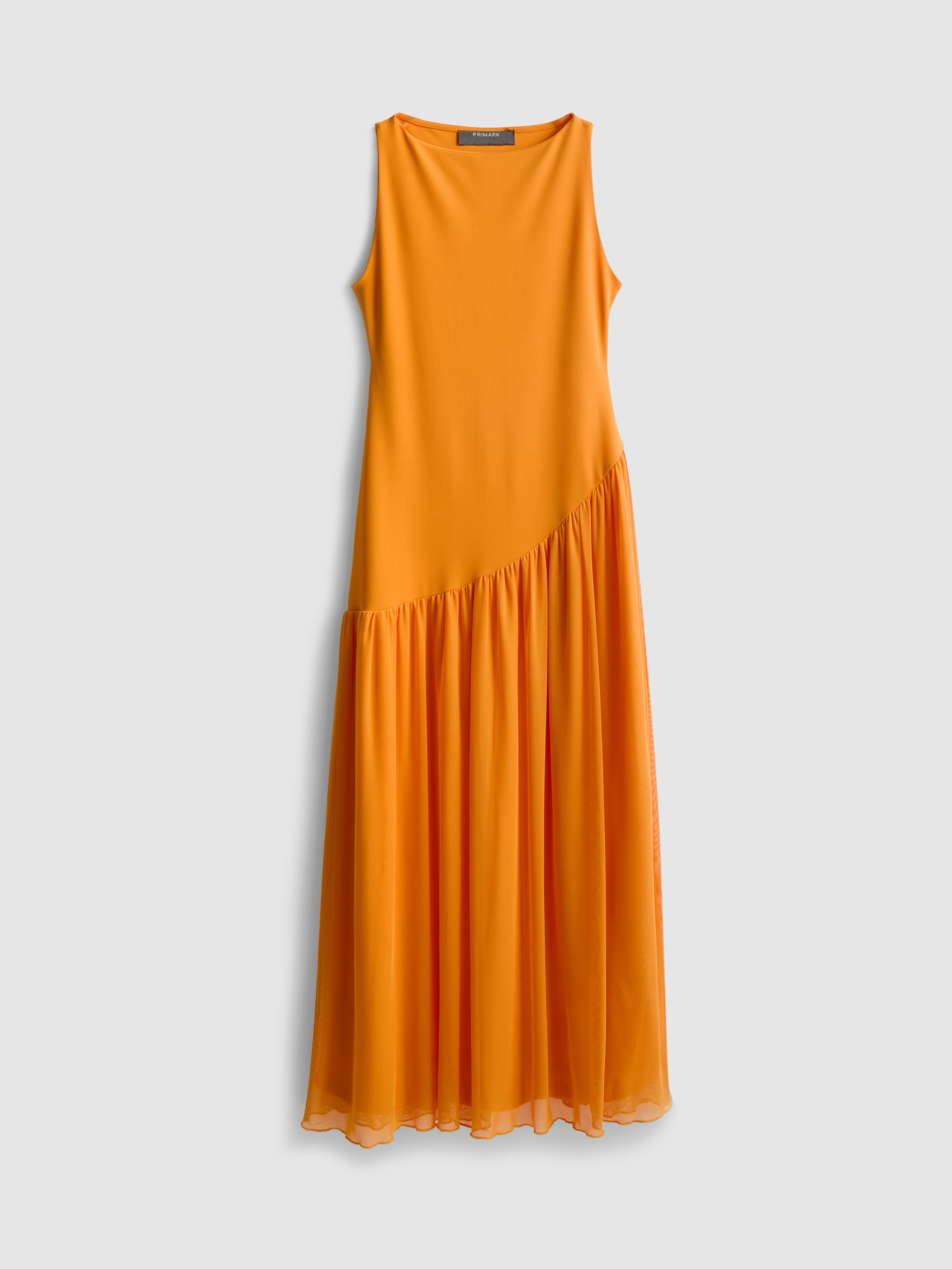 Asymmetrische midi-jurk met verlaagde zoom