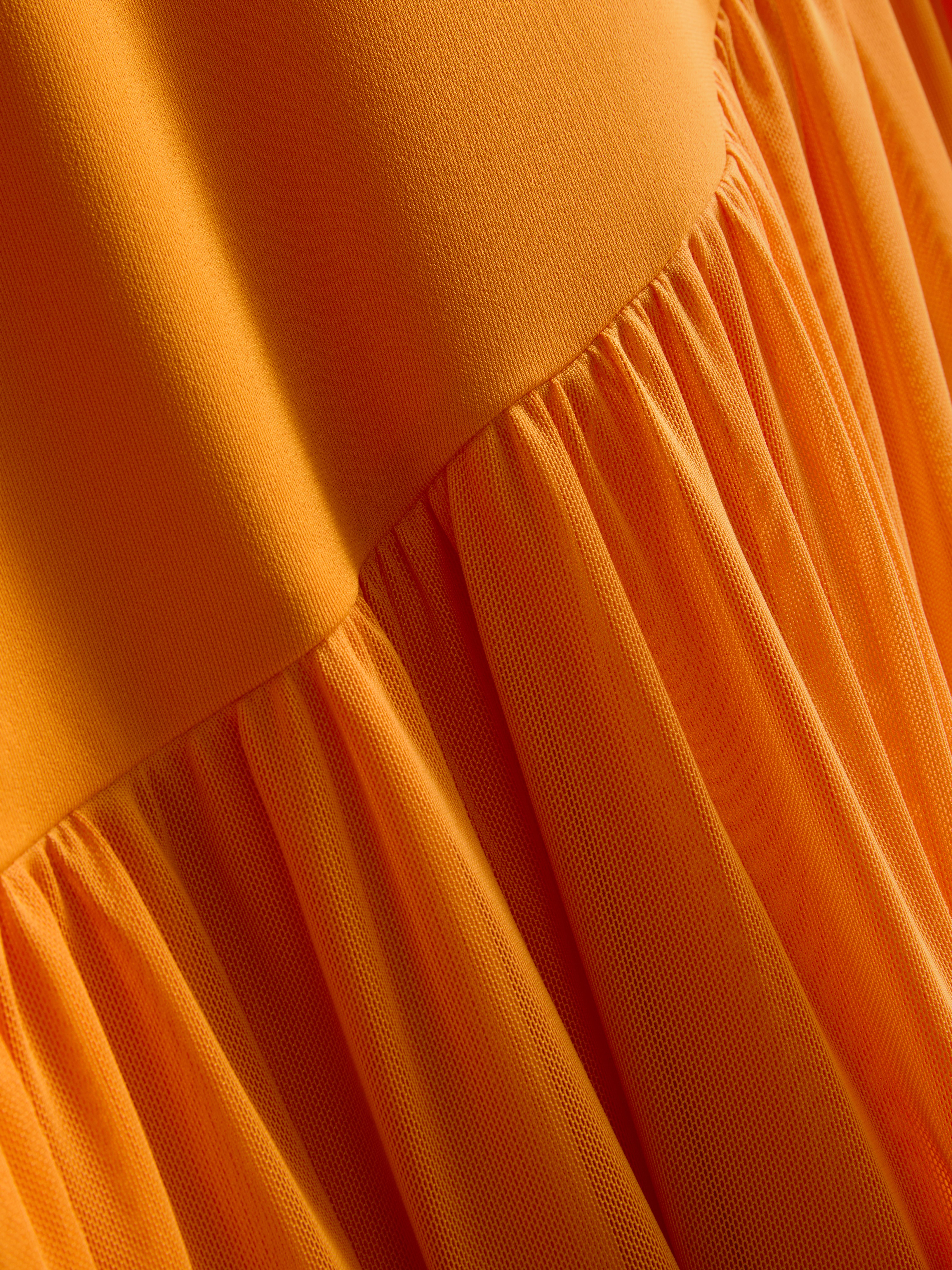 Asymmetrische midi-jurk met verlaagde zoom
