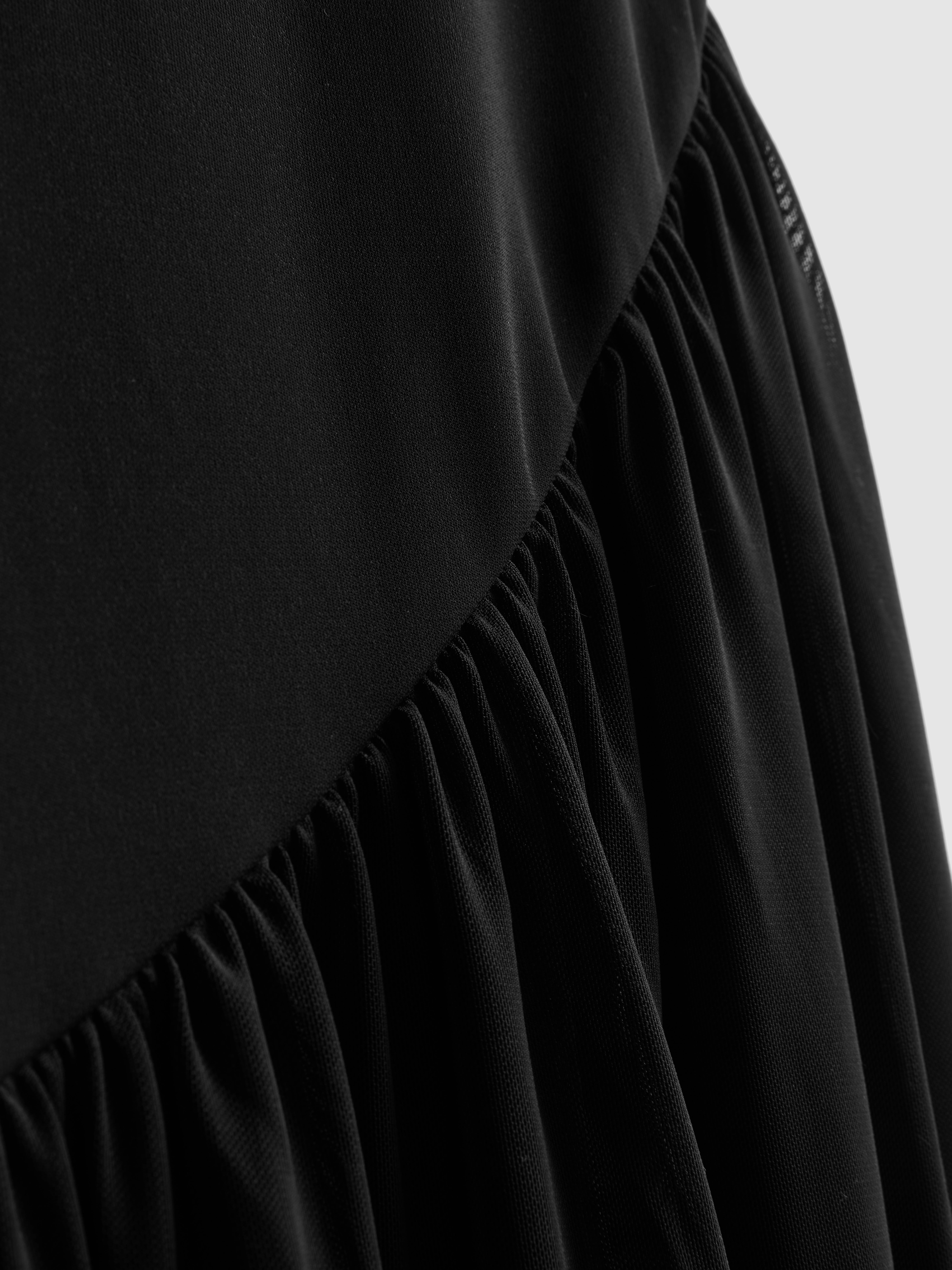 Asymmetric Drop Hem Midi Dress