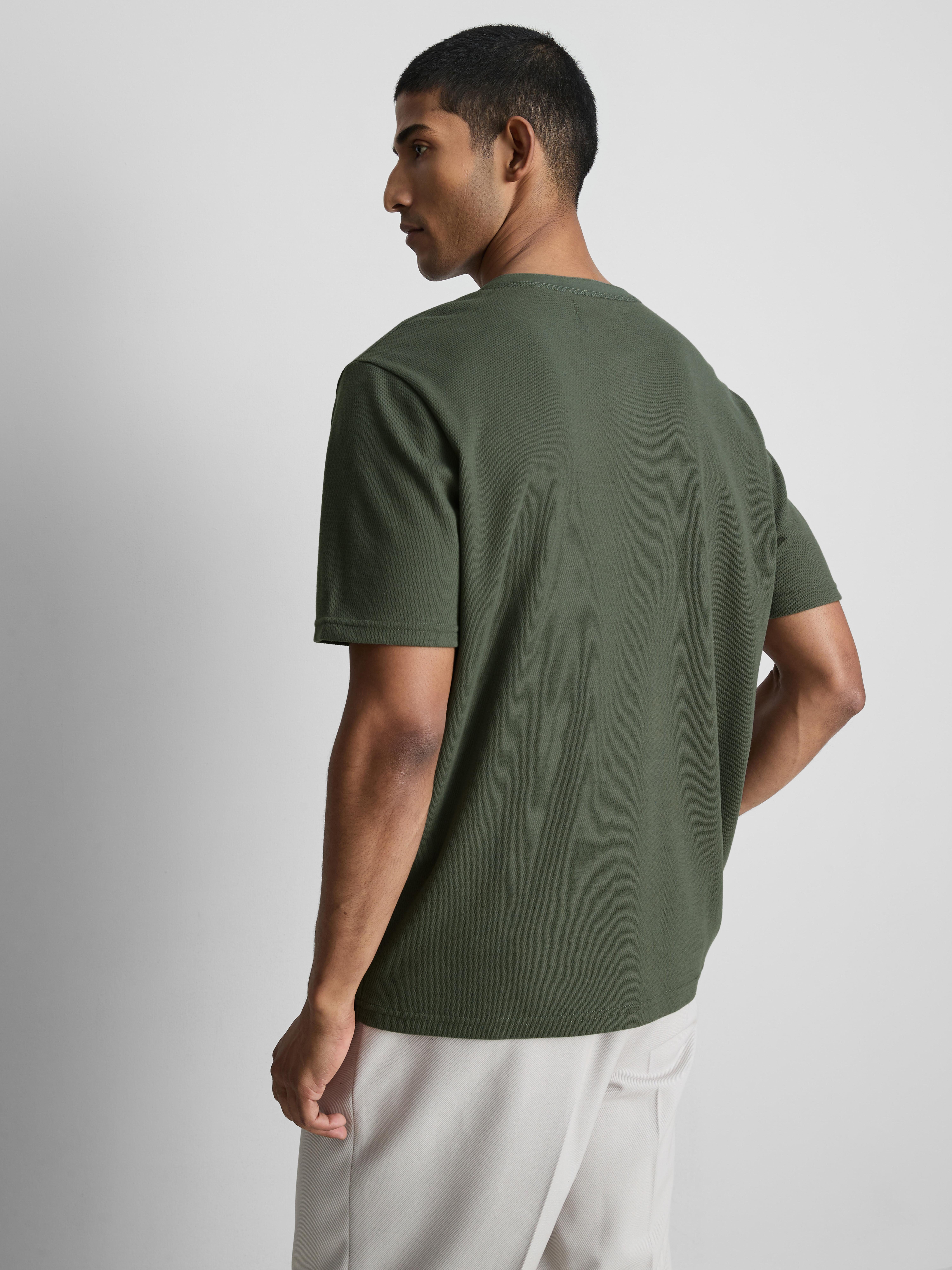 Henley-shirt met textuur