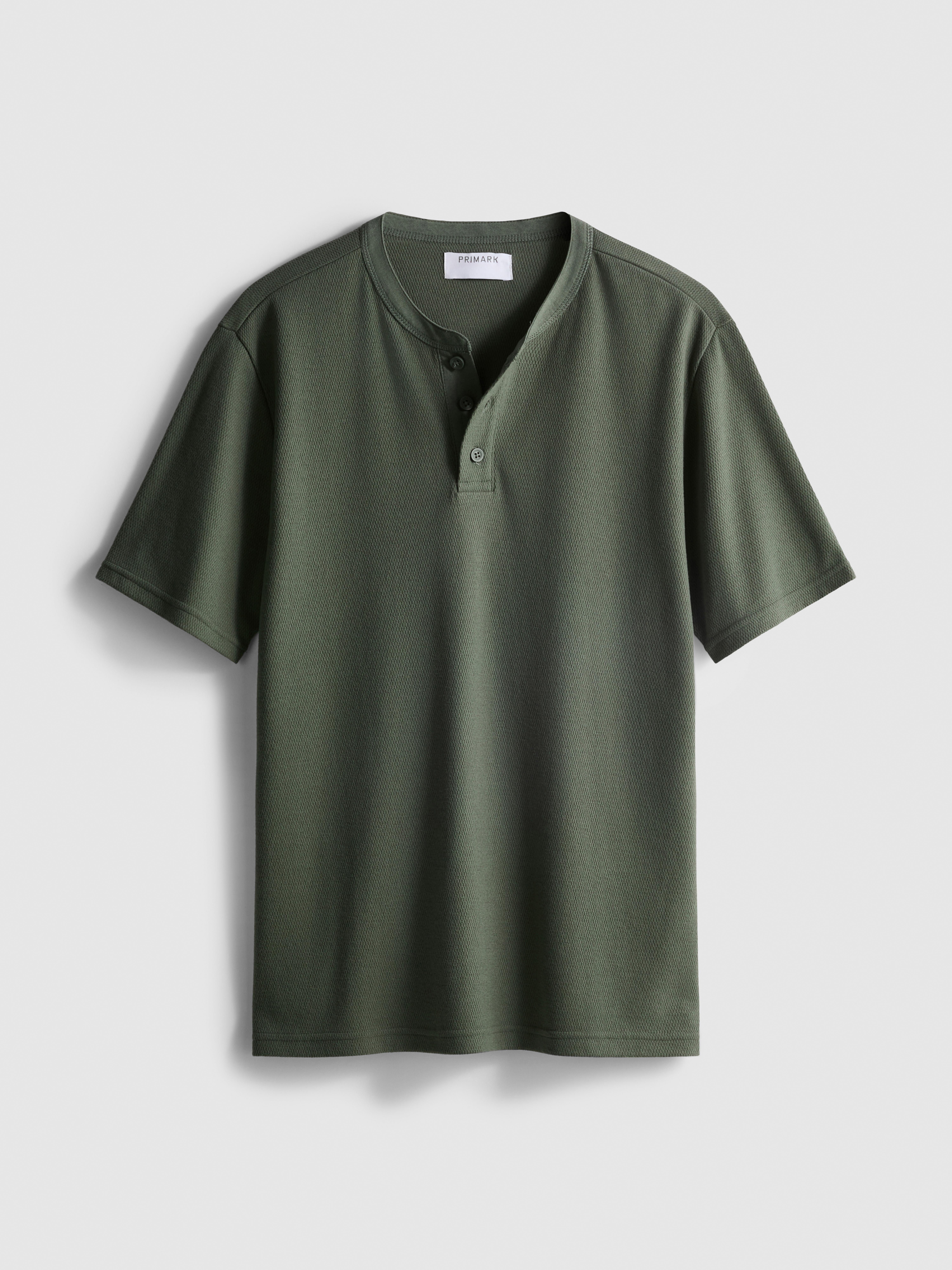 Henley-shirt met textuur
