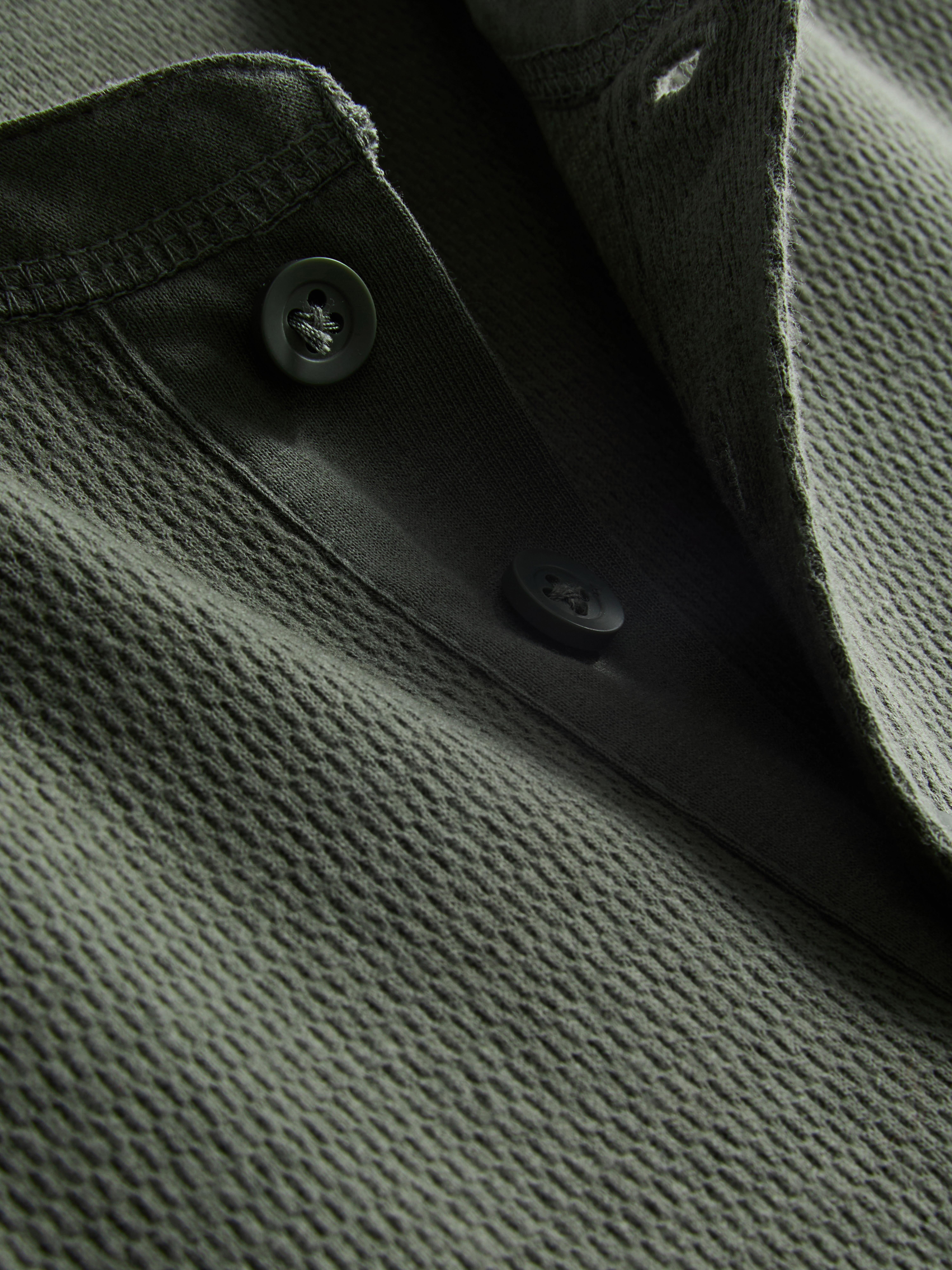 Henley-shirt met textuur