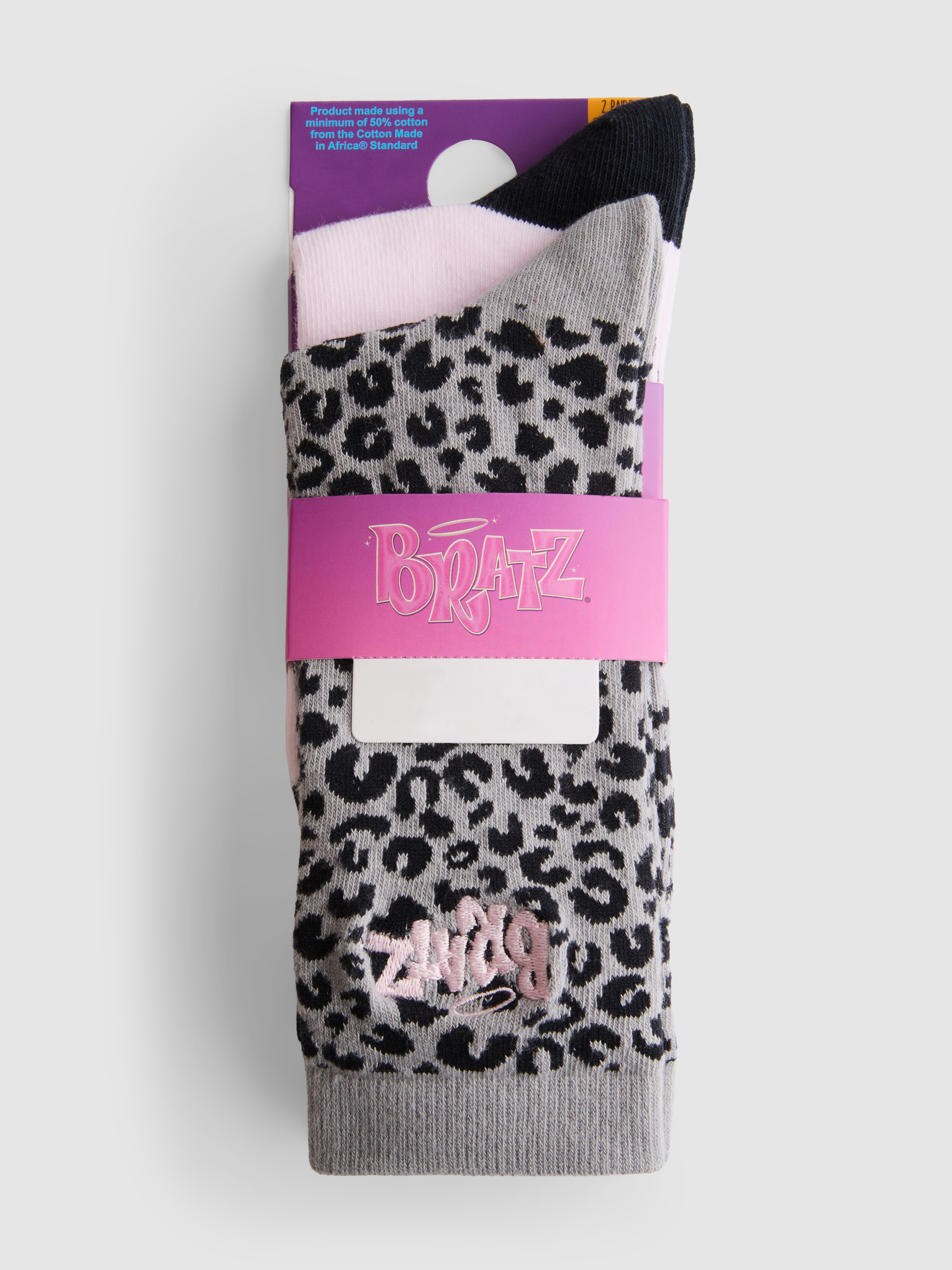 „Bratz“ Crew-Socken aus reiner Baumwolle, 2er-Pack