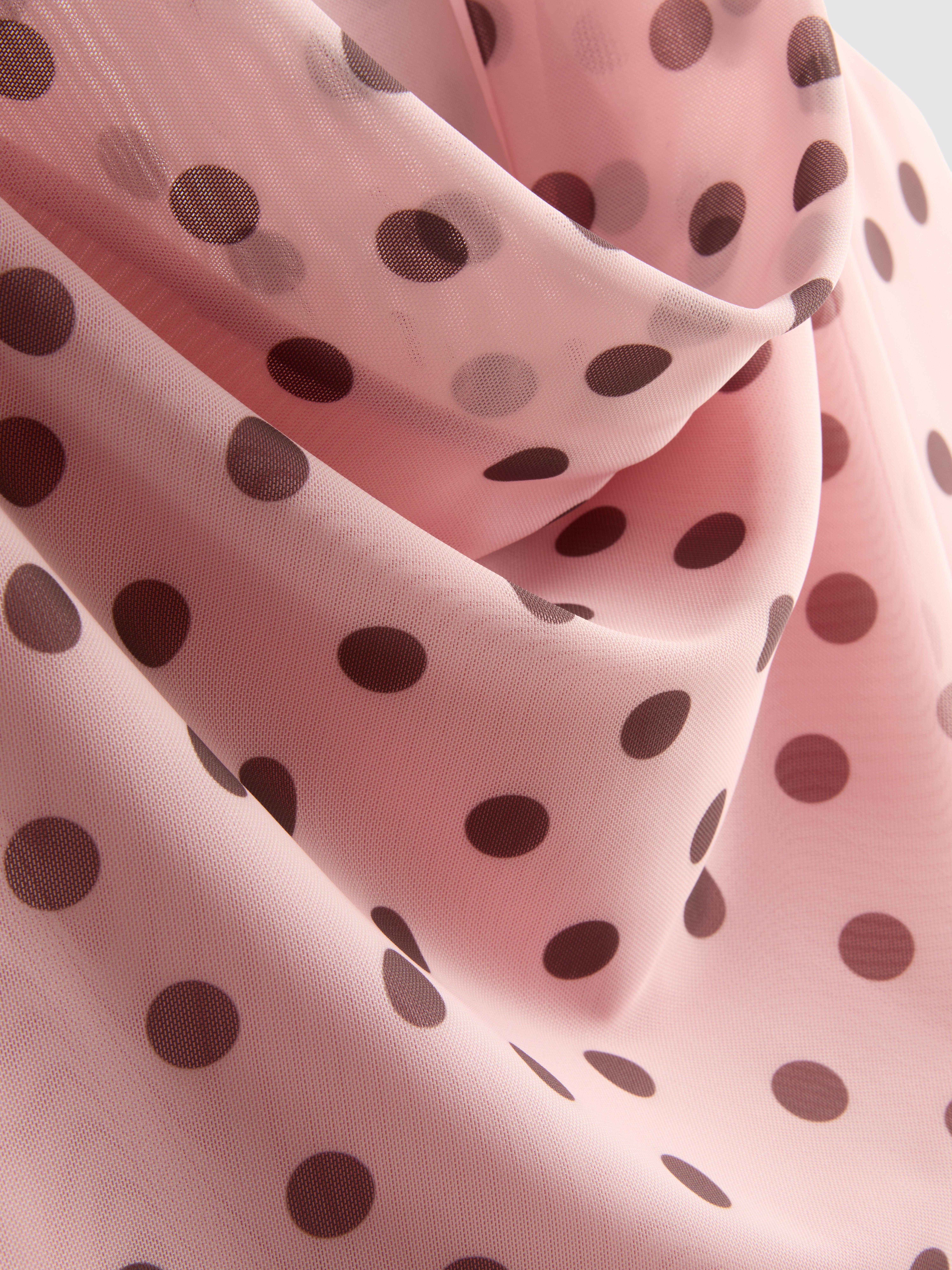 Polka Dot Cowl Neck Midi Dress