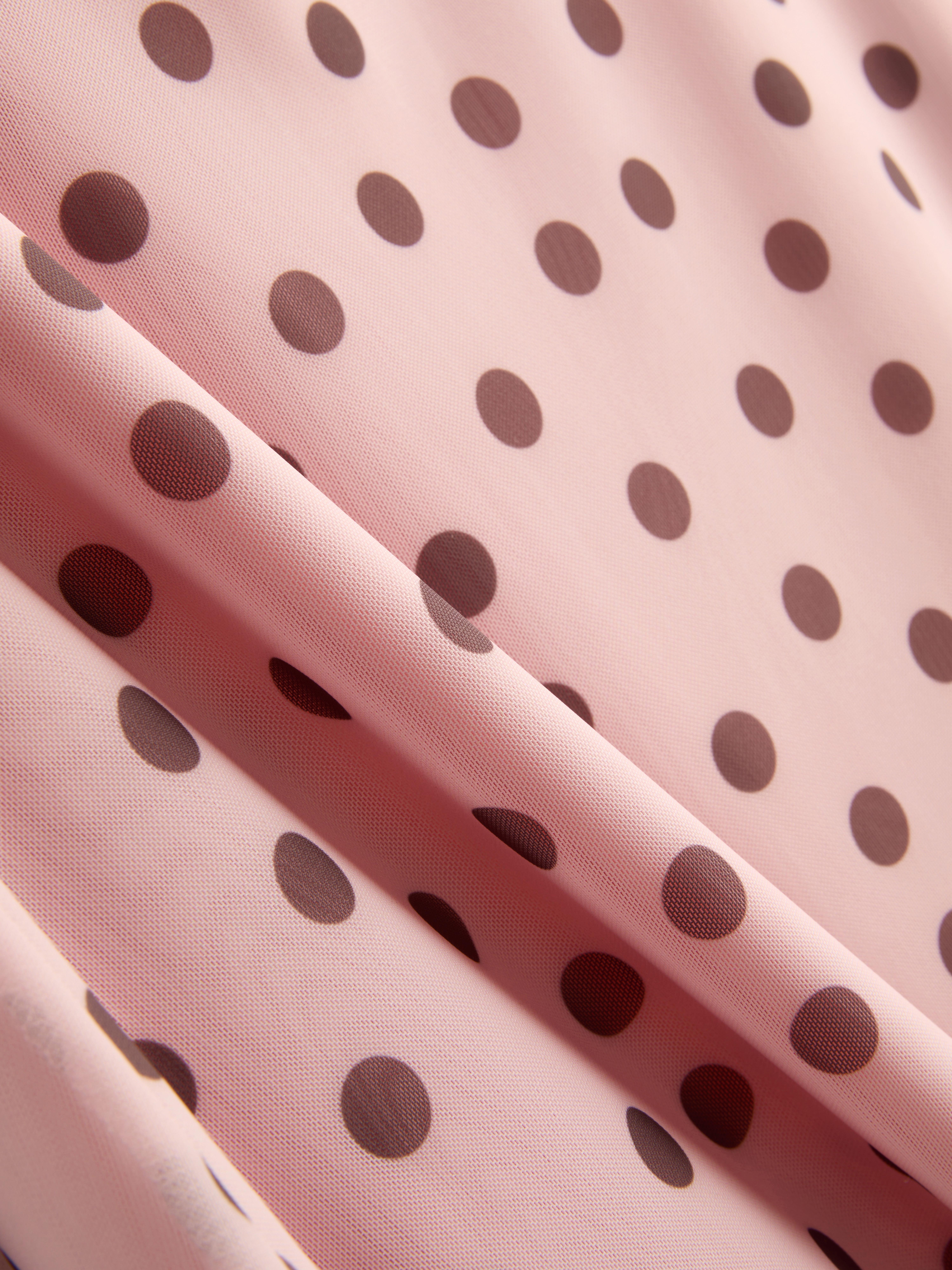 Polka Dot Cowl Neck Midi Dress