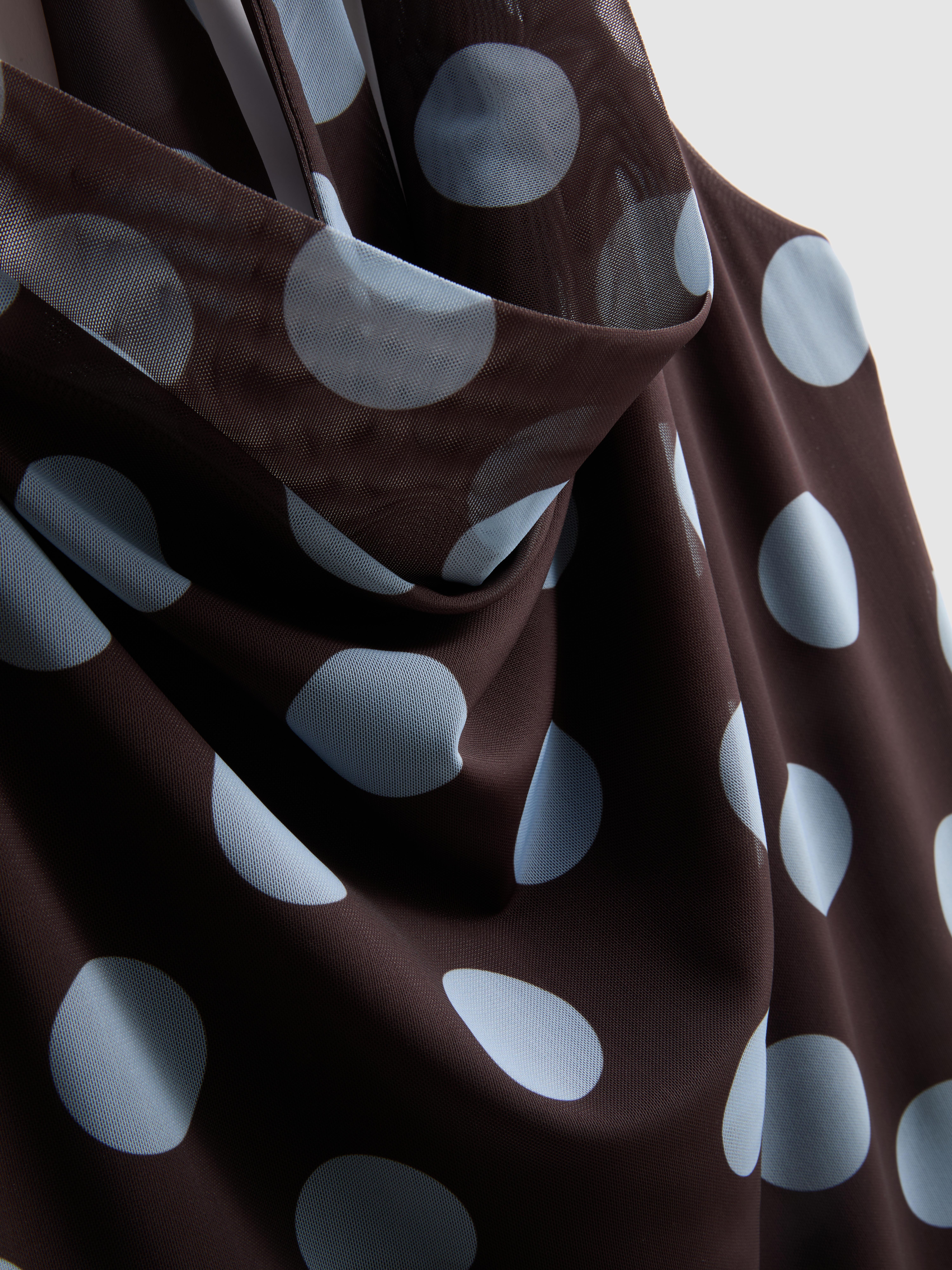 Polka Dot Cowl Neck Midi Dress