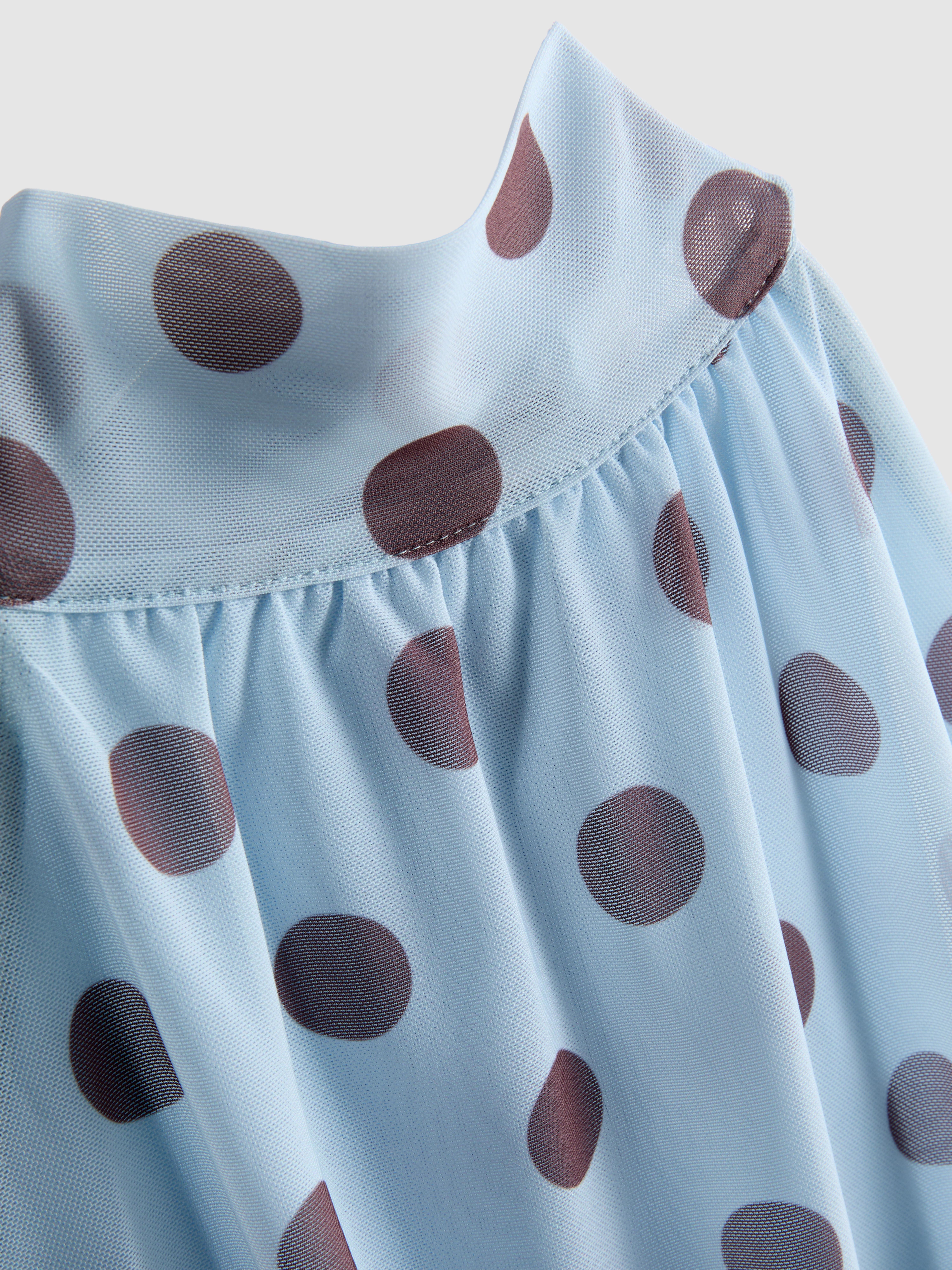 Polka Dot Mesh Halterneck Mini Dress