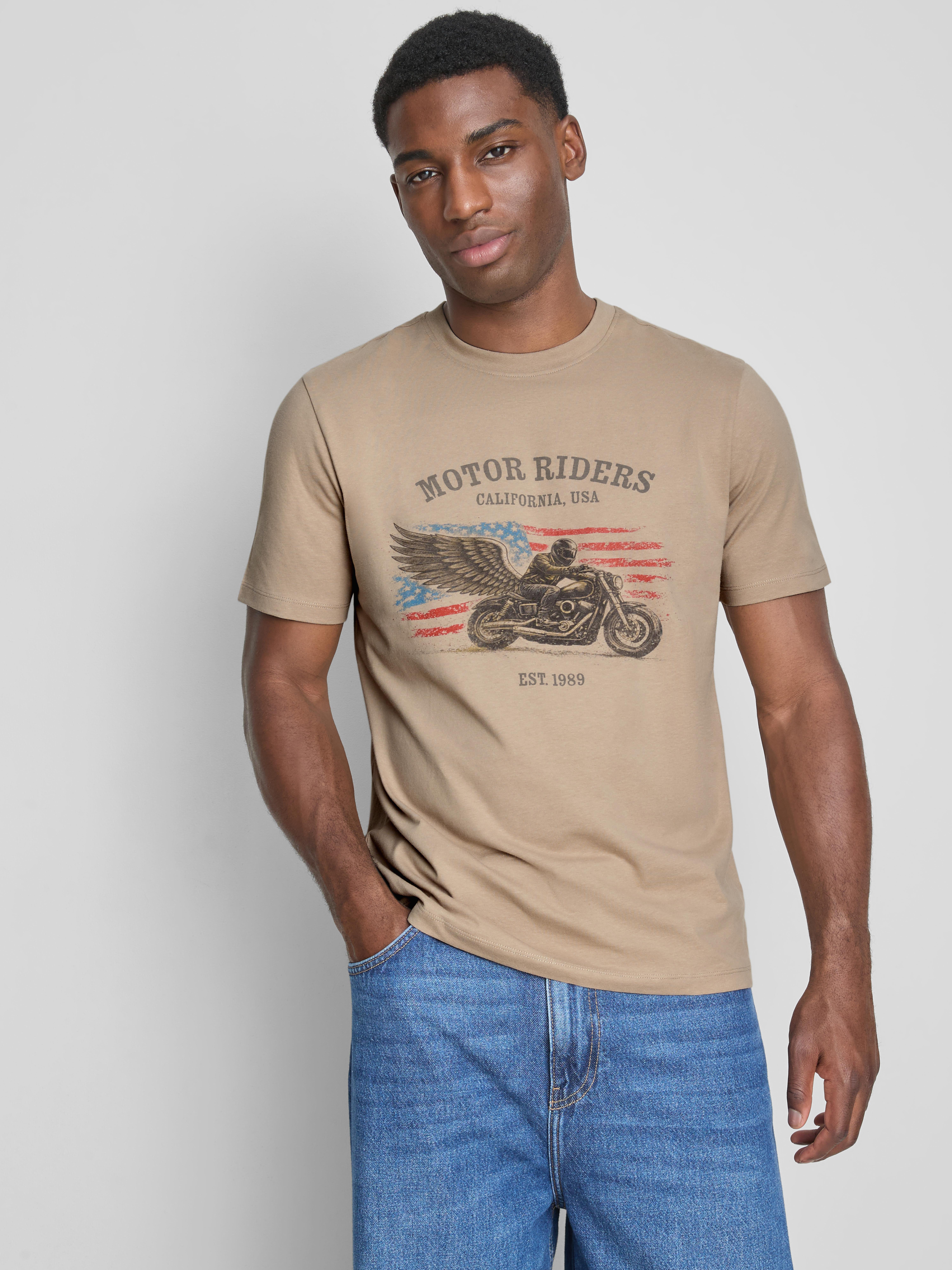 Pure Cotton Motor Riders Graphic T-Shirt