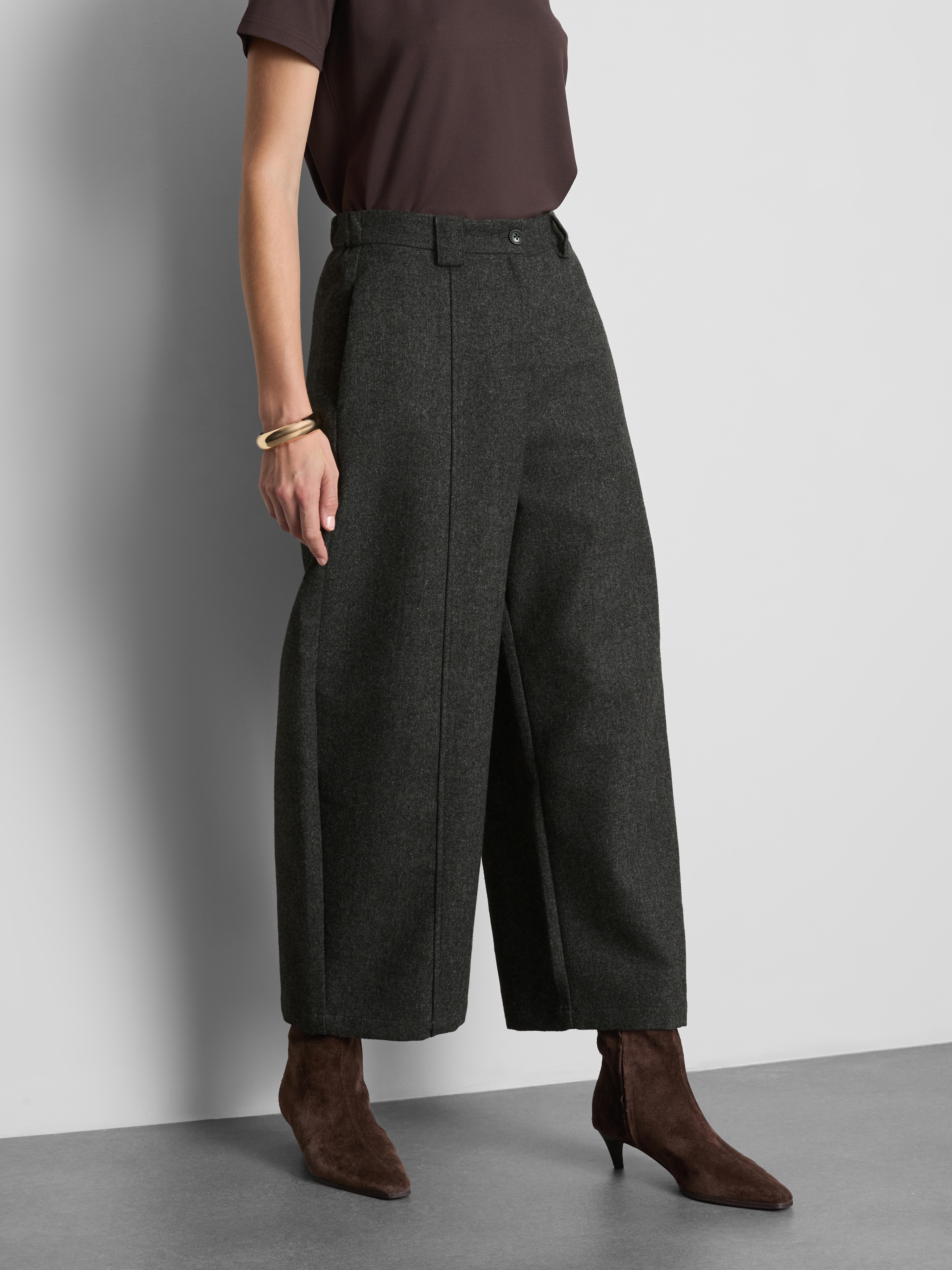 The Edit Flecked Wide-Leg Pants