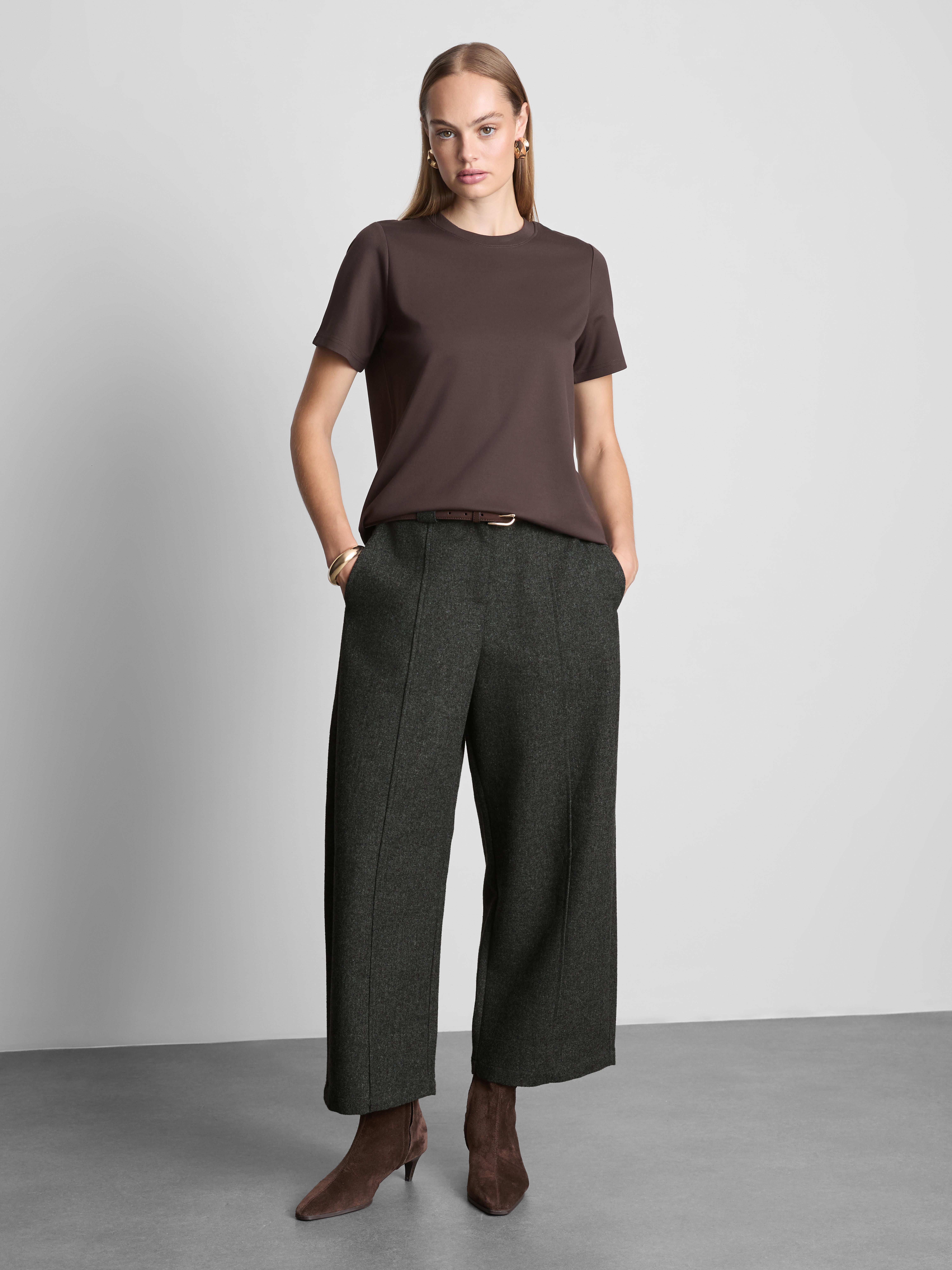 The Edit Flecked Wide-Leg Pants