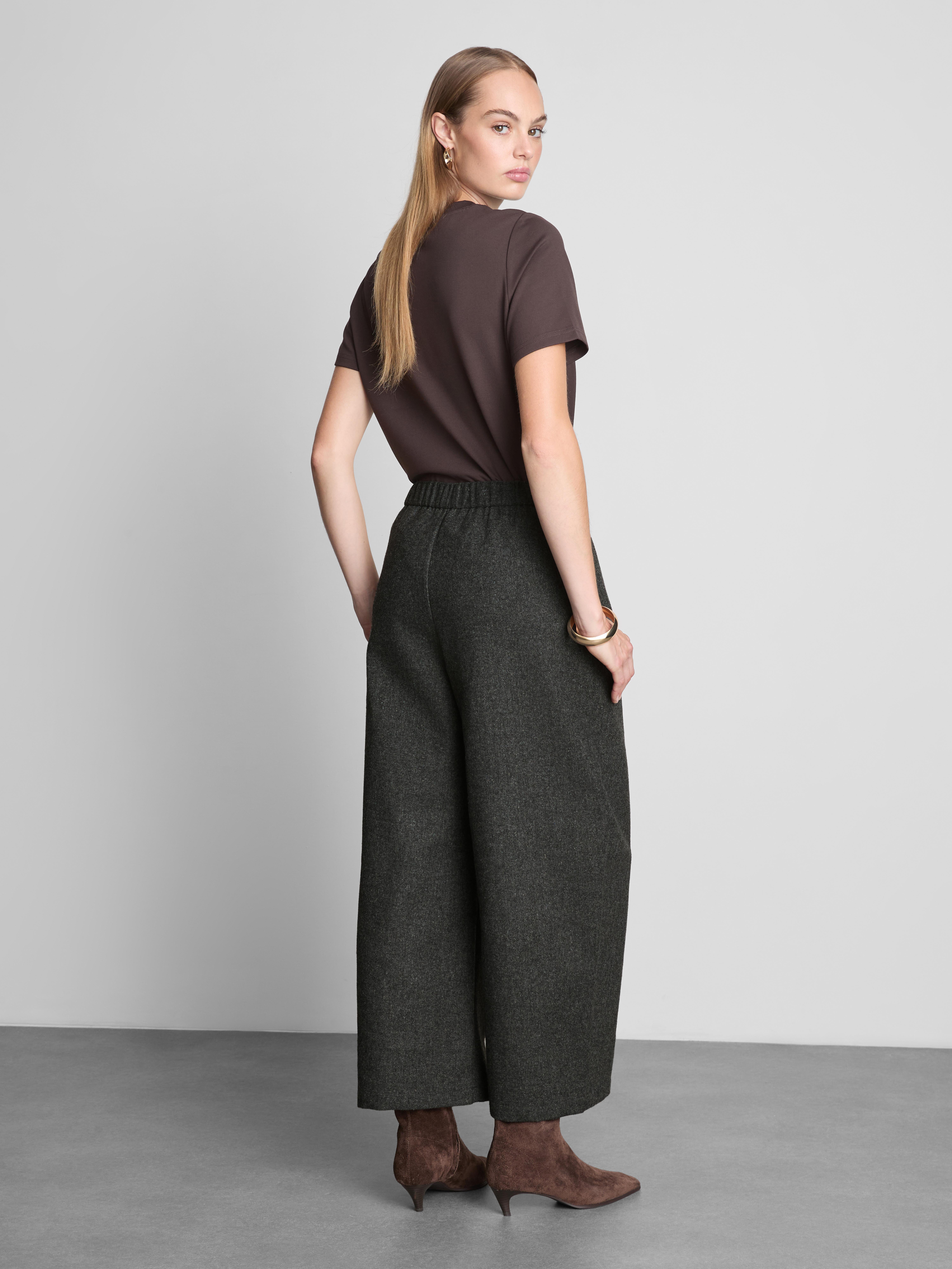 The Edit Flecked Wide-Leg Pants