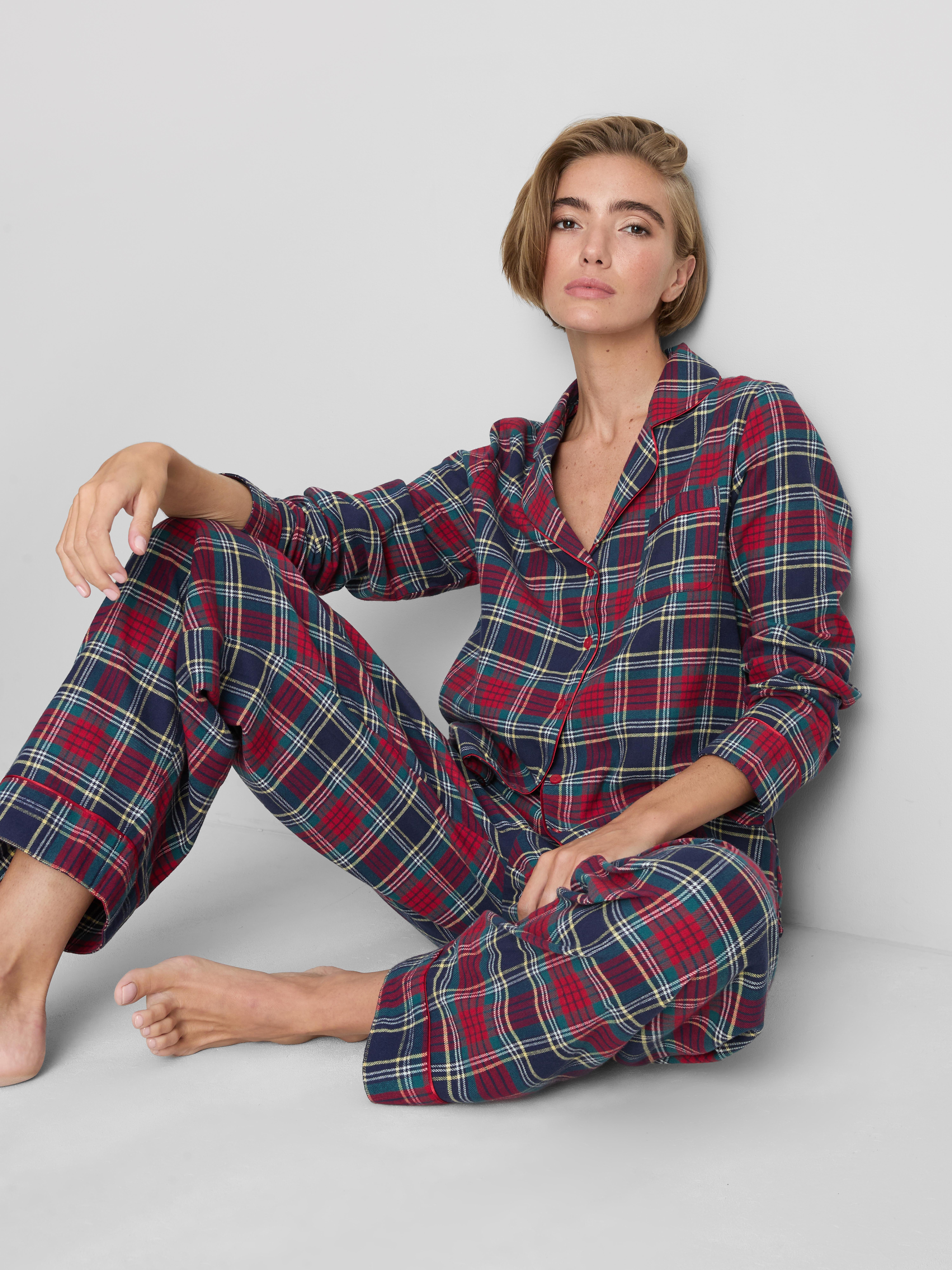 Pure Cotton Flannel Boyfriend Pajamas