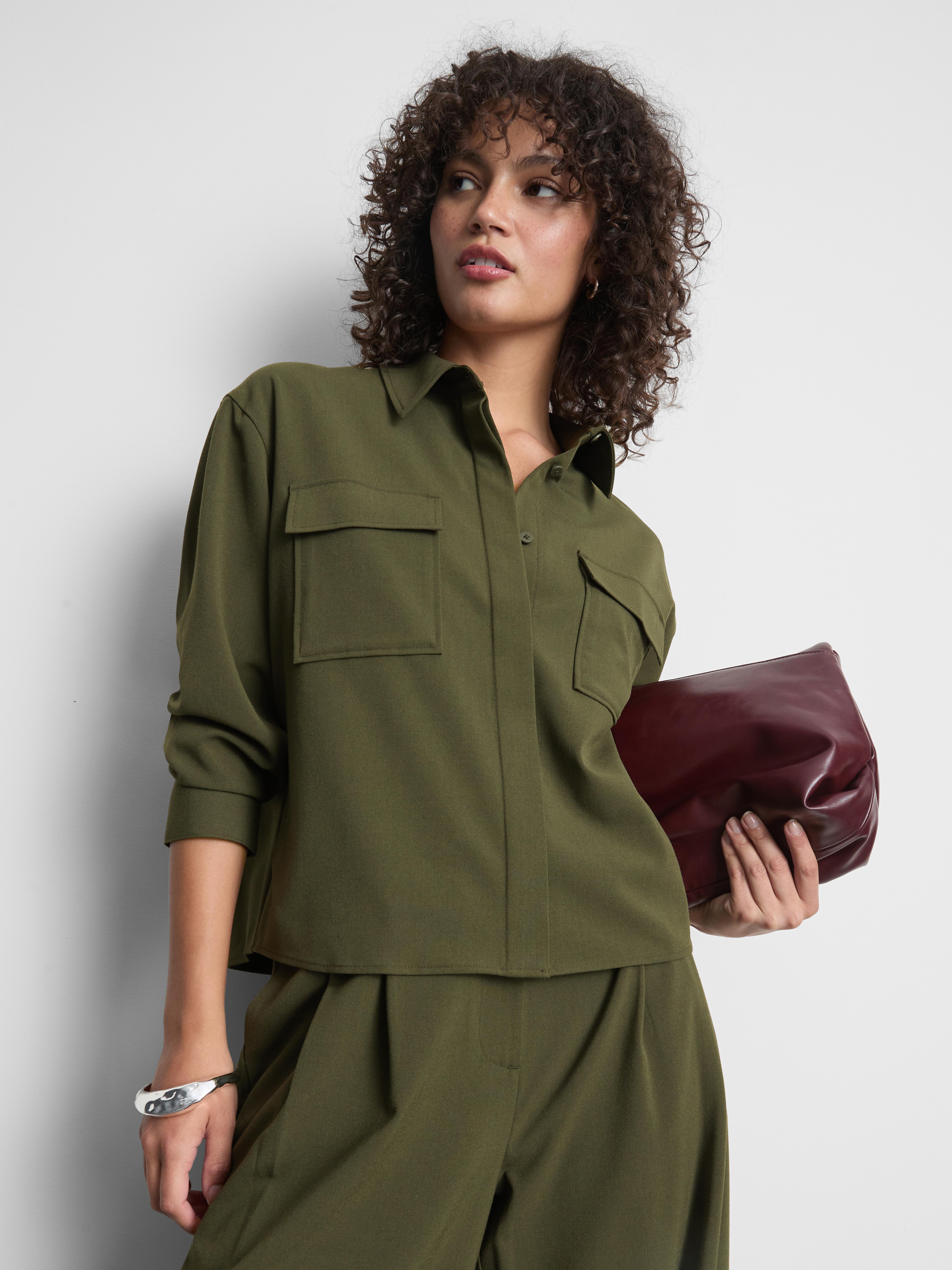 Marled Long Sleeve Utility Shirt
