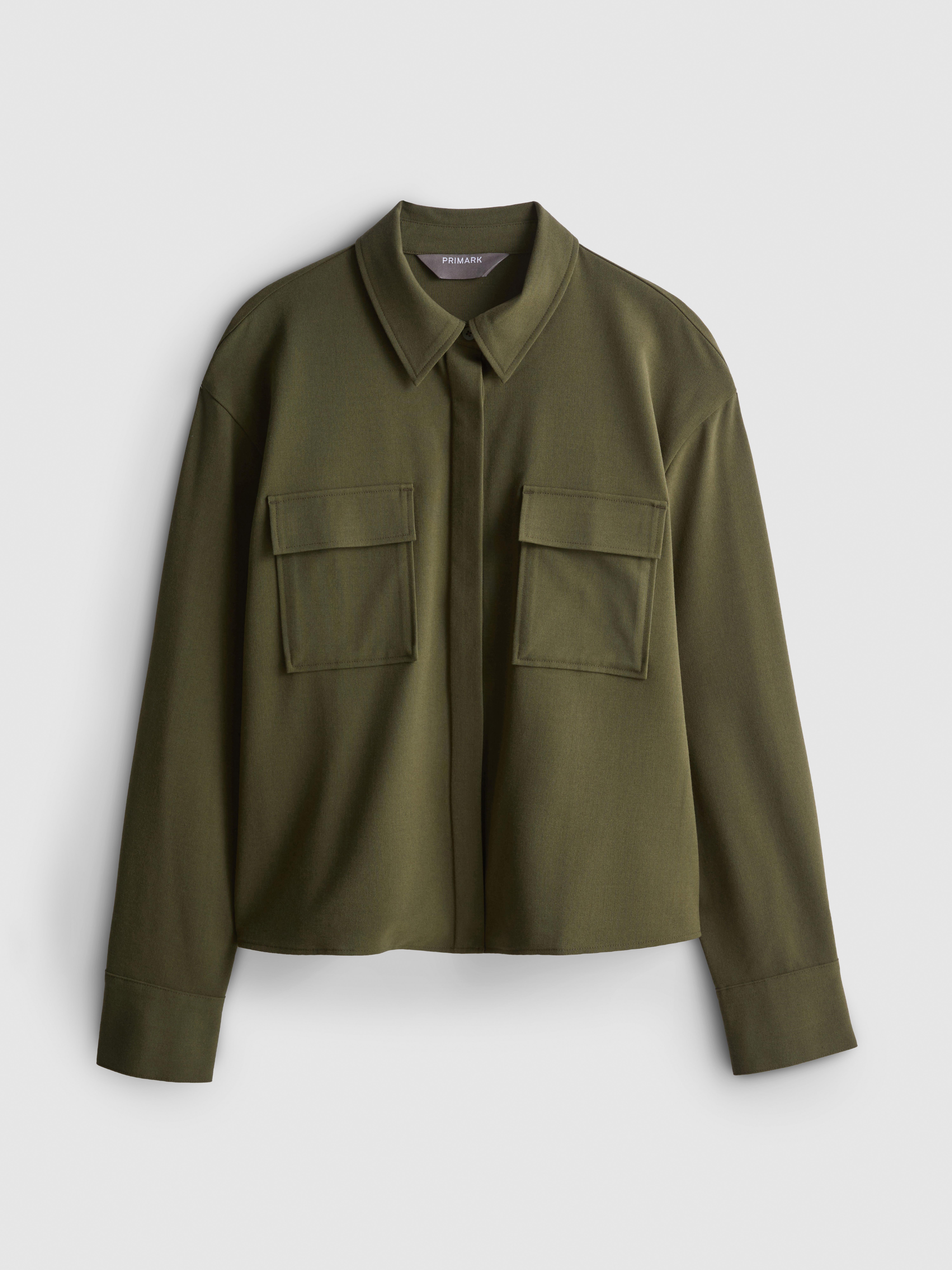 Marled Long Sleeve Utility Shirt