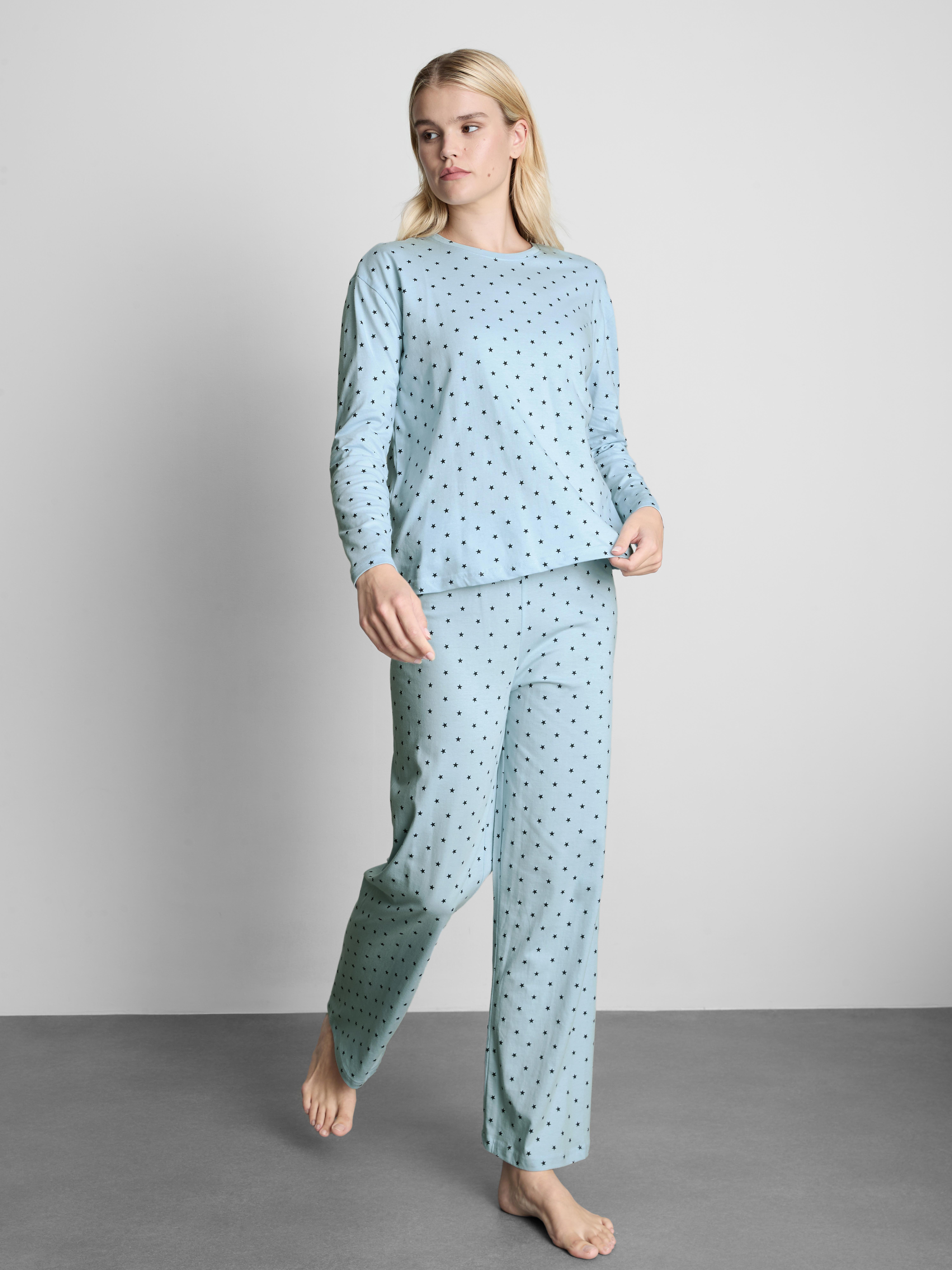 Pure Cotton Star Print Long Sleeve Pajamas