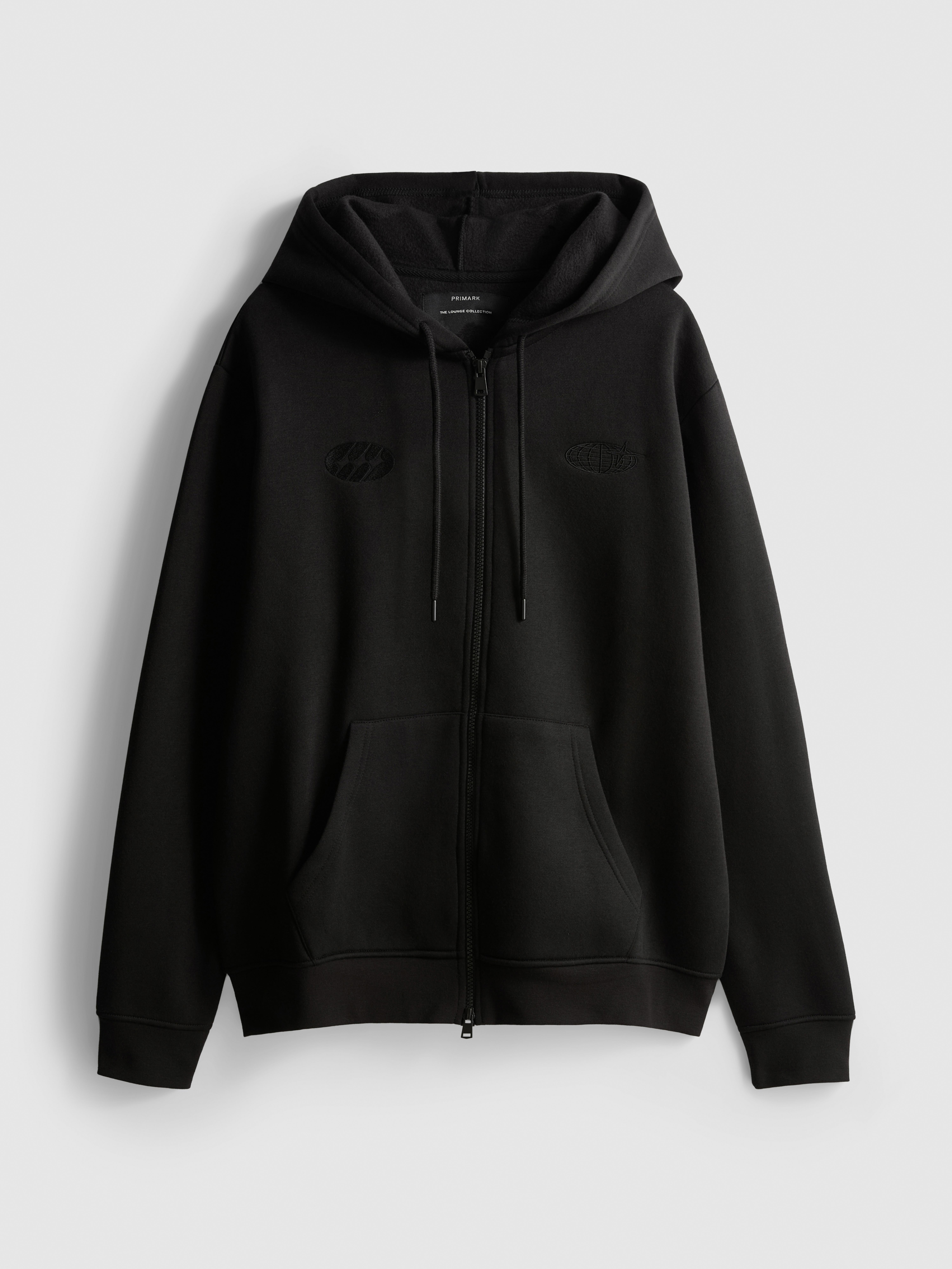 Embroidered Zip-Up Lounge Hoodie