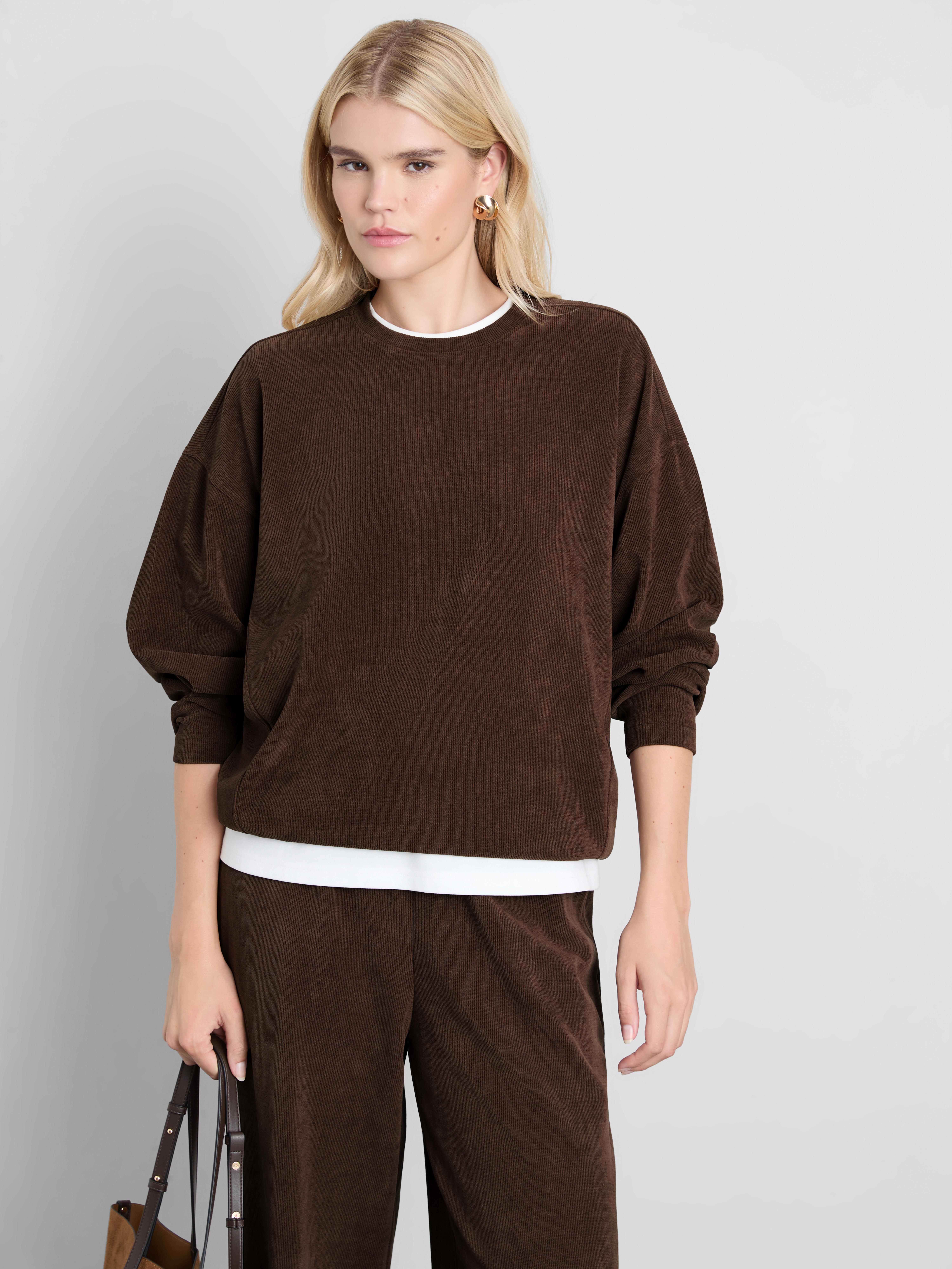 Relaxed Ribbed Sweatshirt