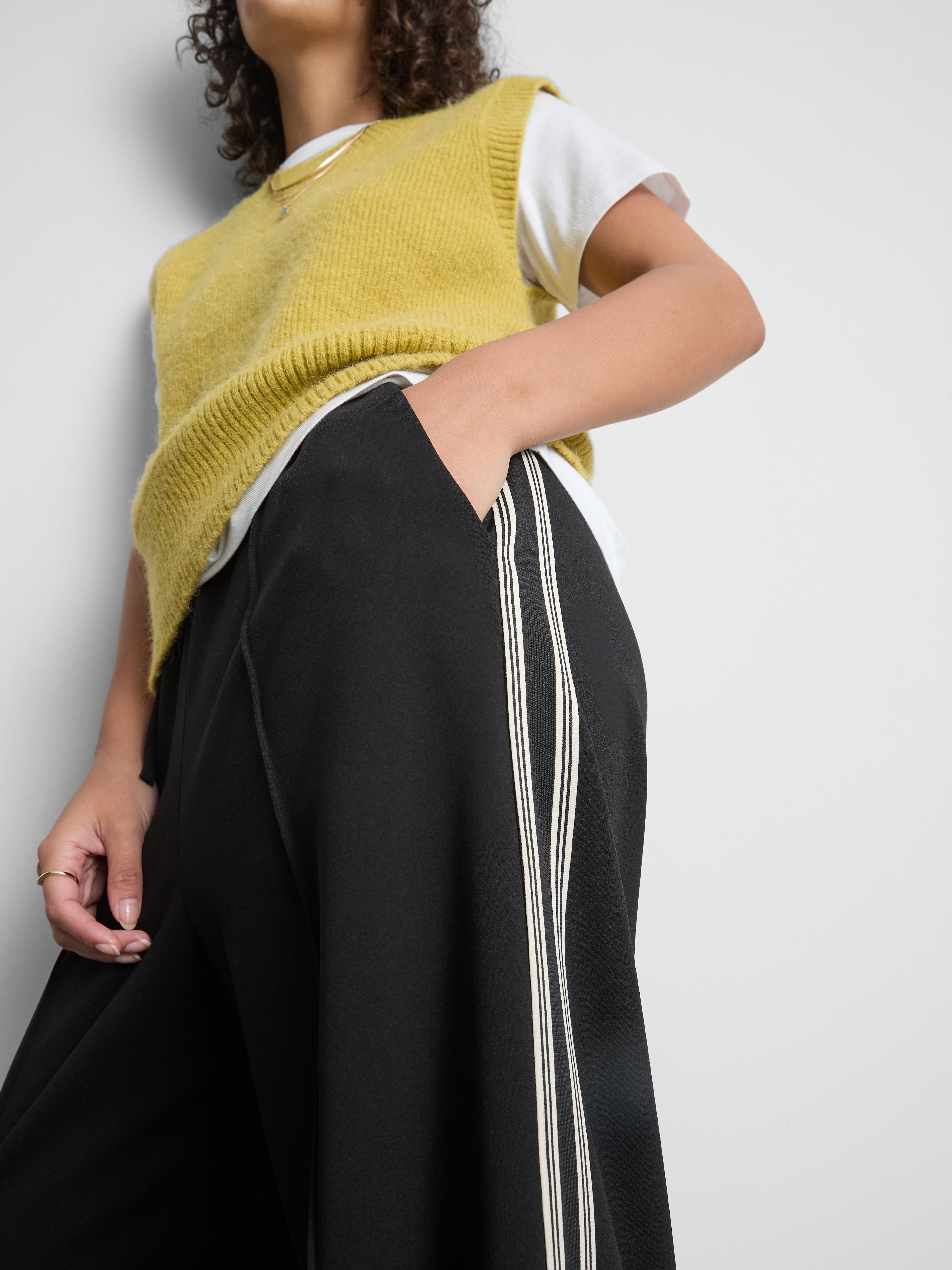 Wide Leg Side Stripe Joggers