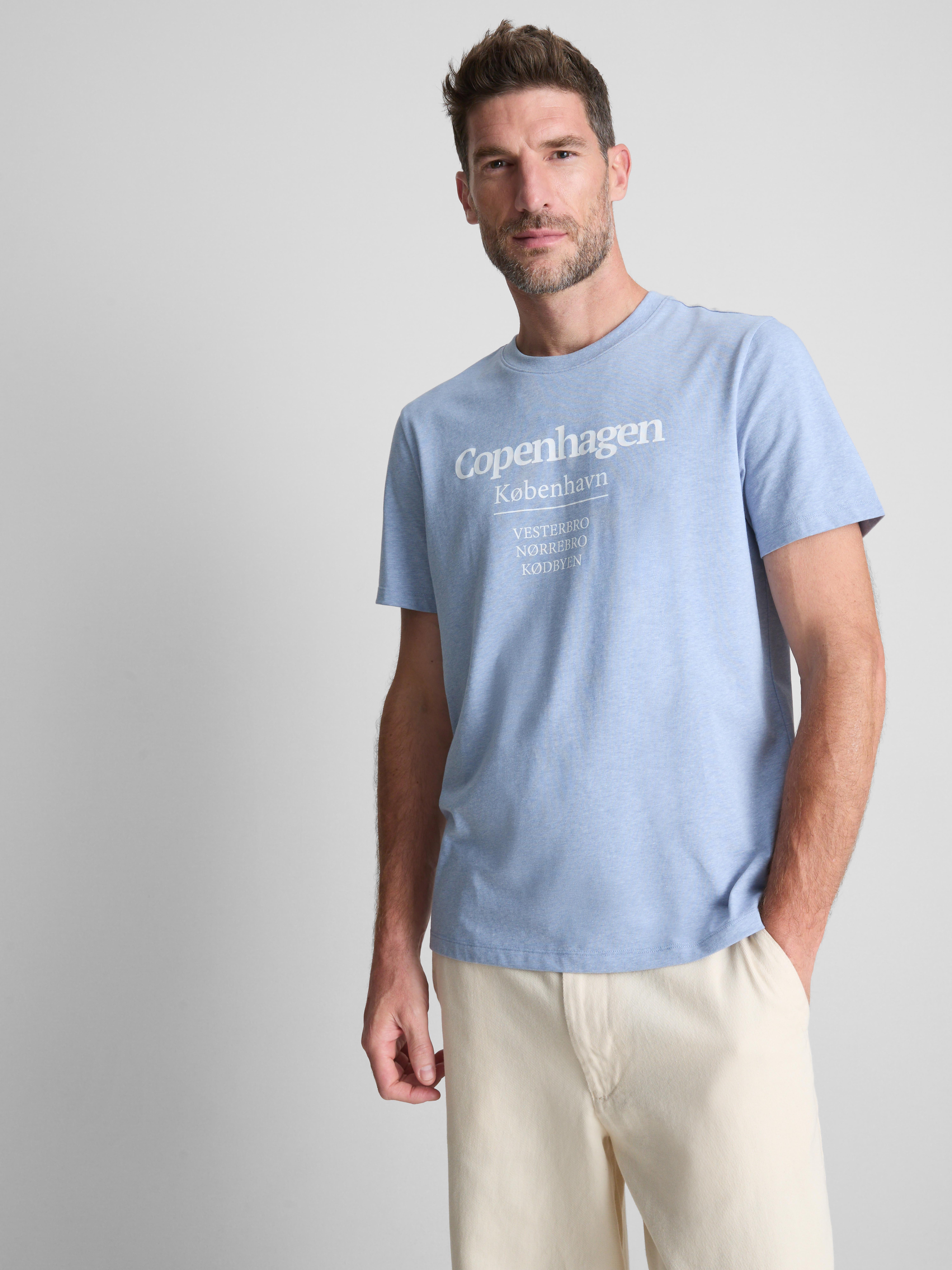 T-shirt z nadrukiem Kopenhaga z czystej bawełny