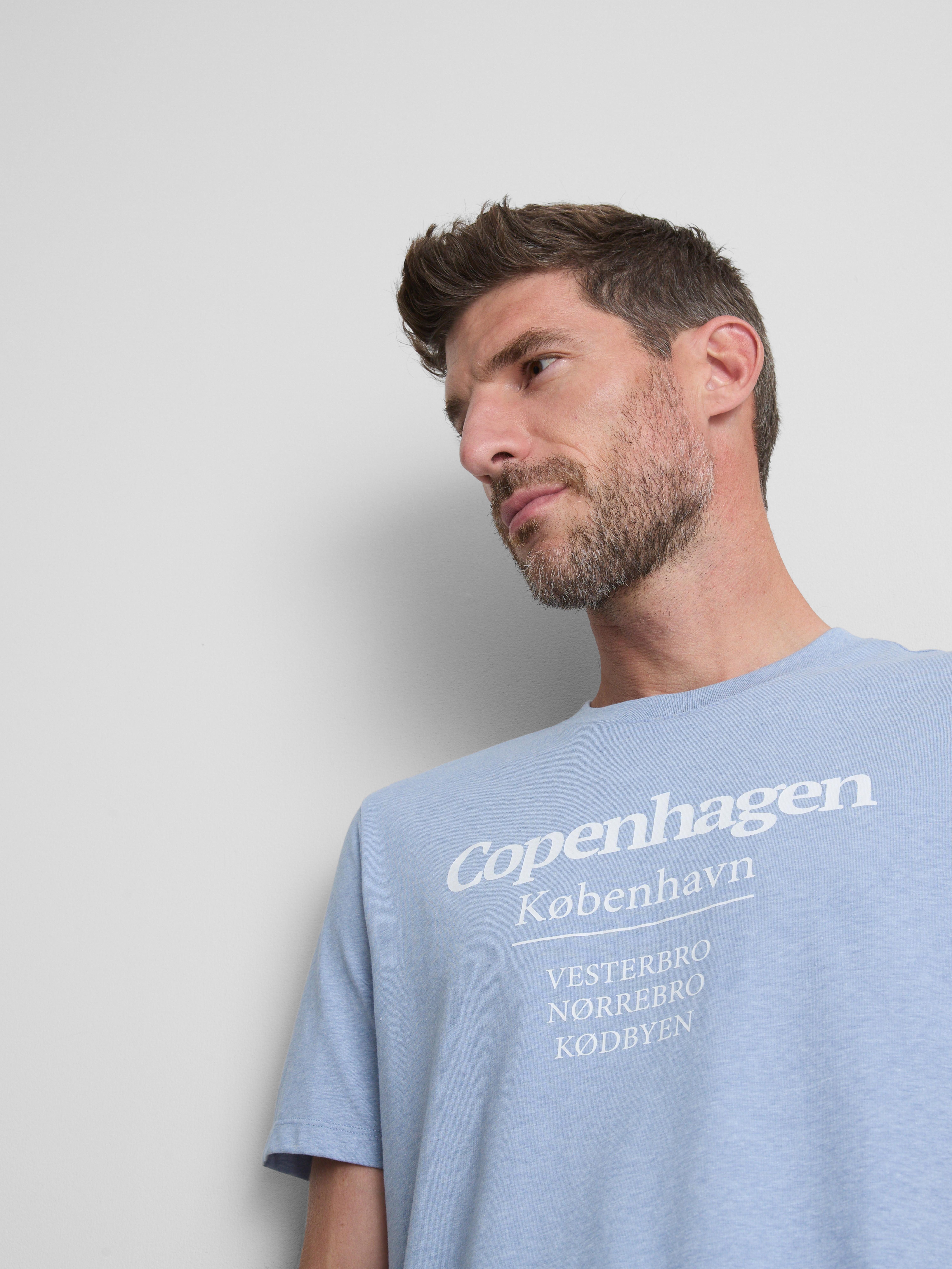 T-shirt z nadrukiem Kopenhaga z czystej bawełny