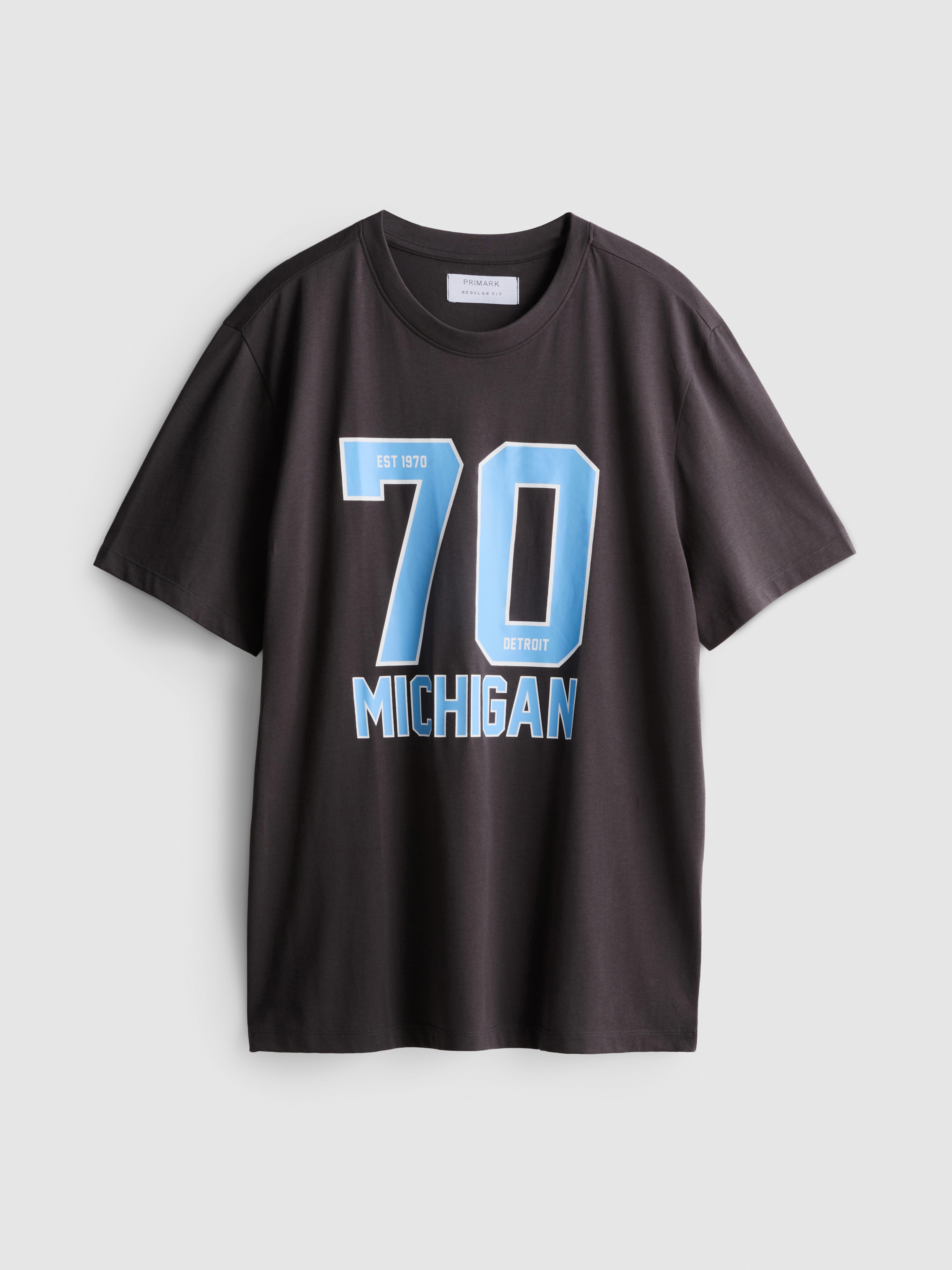 „Michigan“ T-Shirt aus reiner Baumwolle mit Grafik