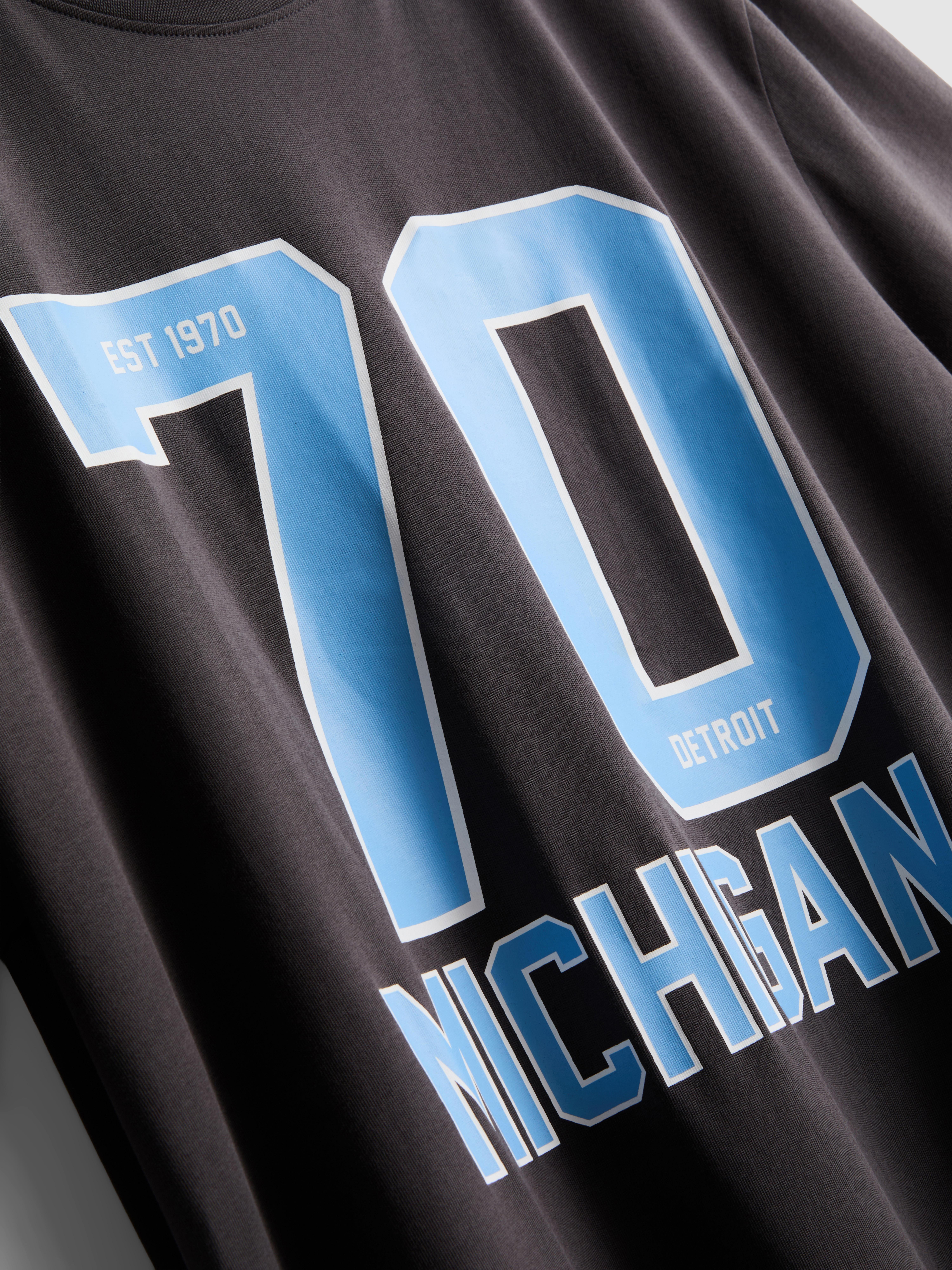 „Michigan“ T-Shirt aus reiner Baumwolle mit Grafik