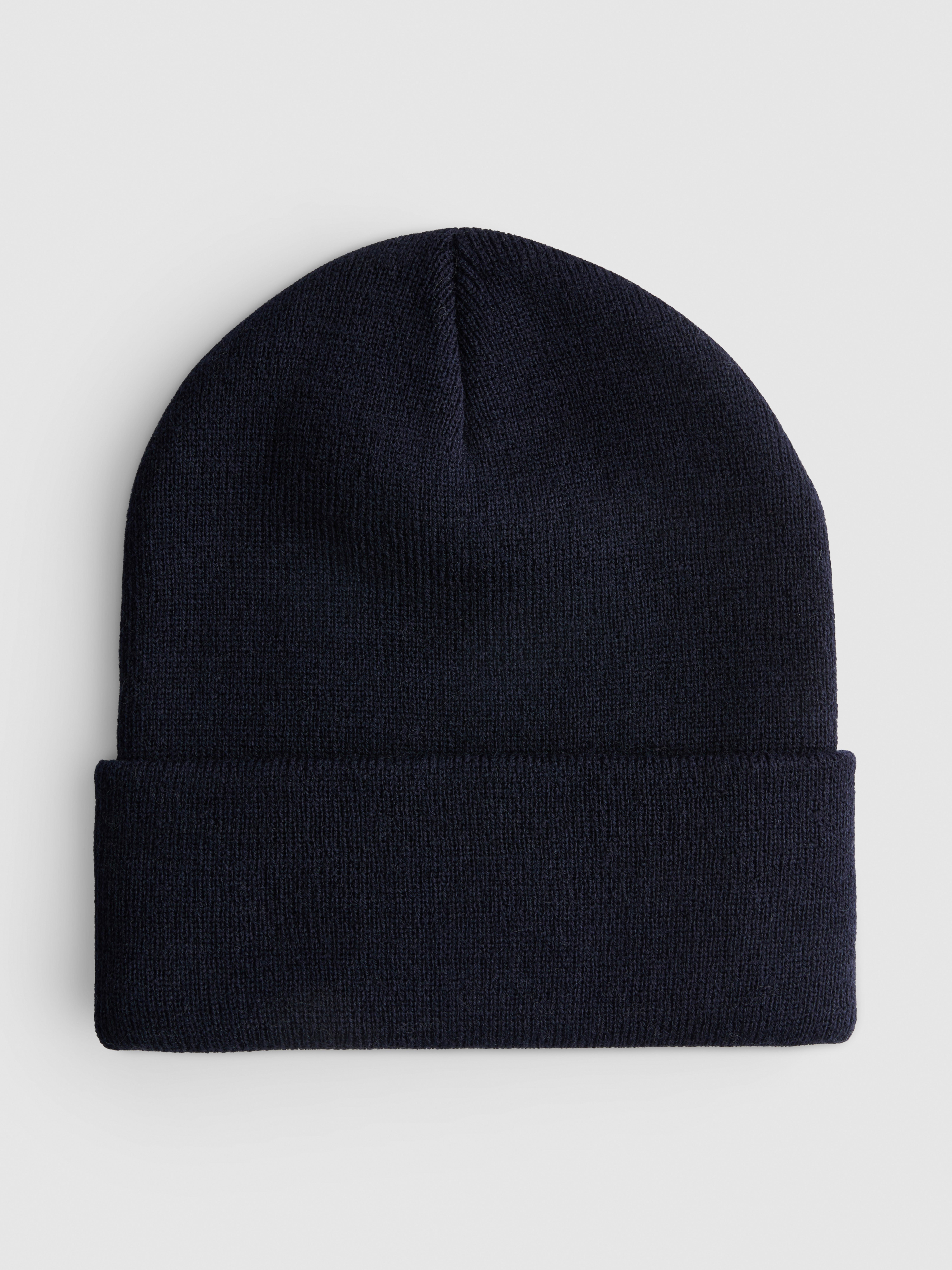 Gorro de punto con borde vuelto ancho Azul marino