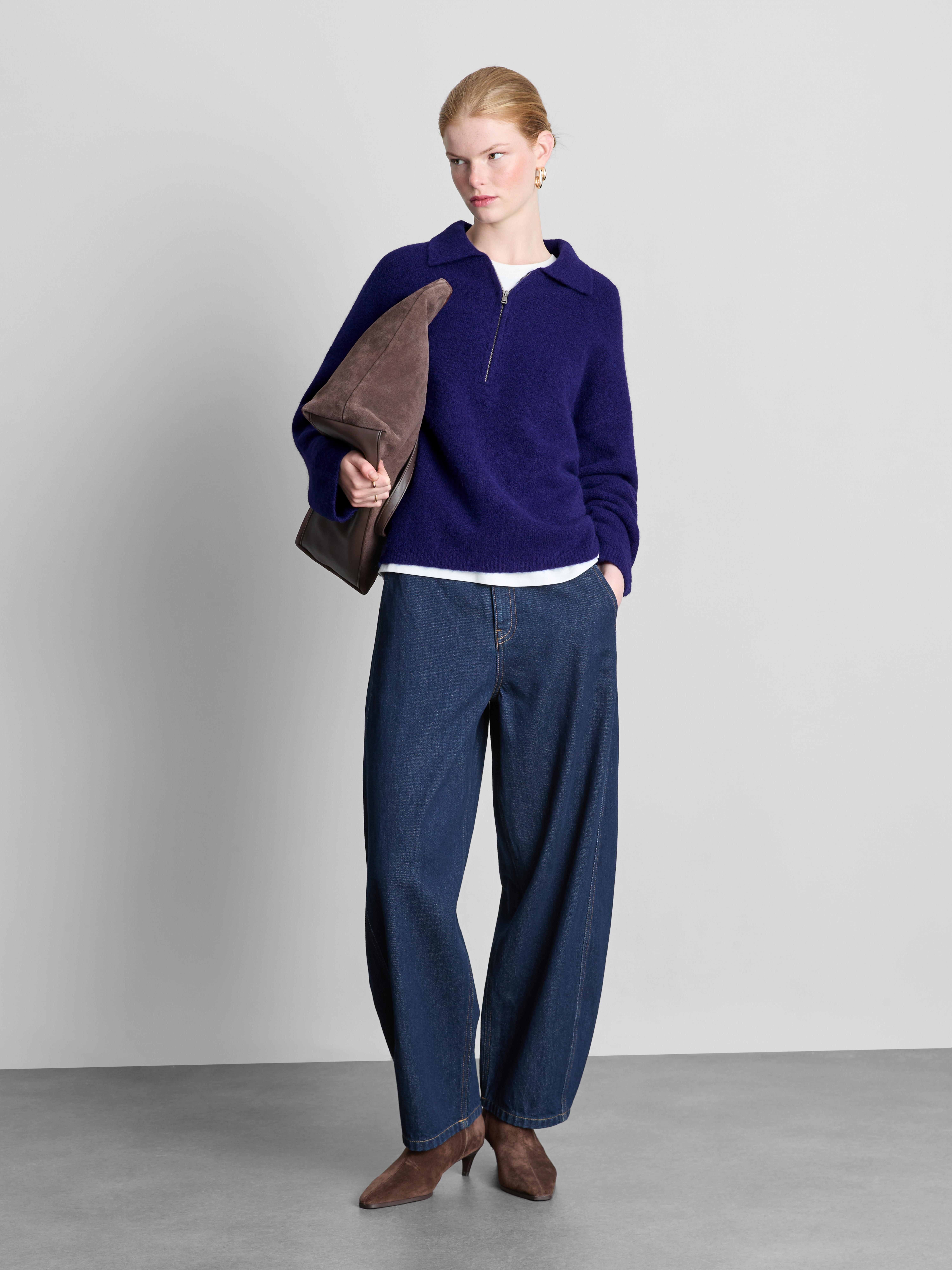 The Edit Wool-Blend Half-Zip Sweater