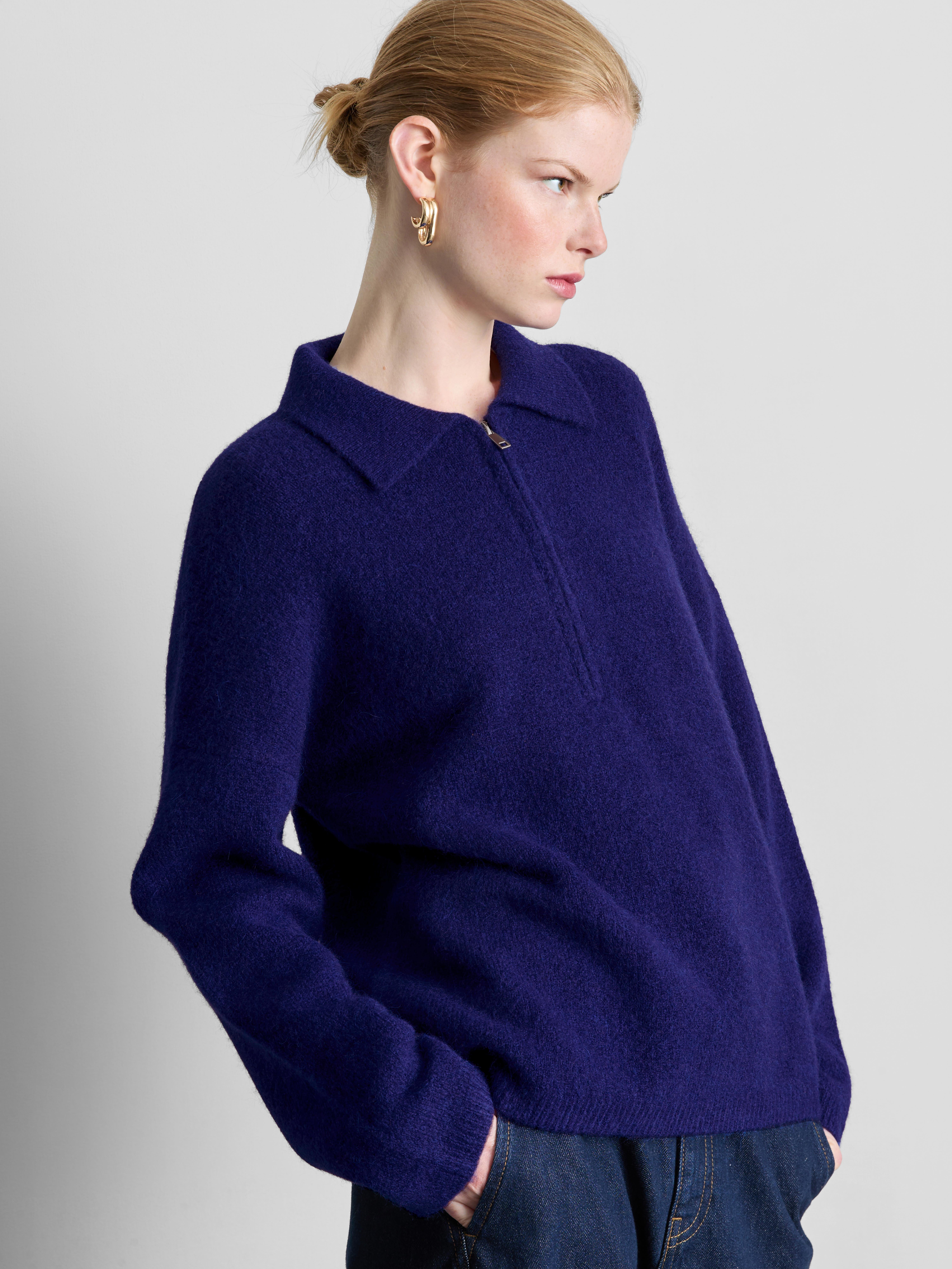 The Edit Wool-Blend Half-Zip Sweater