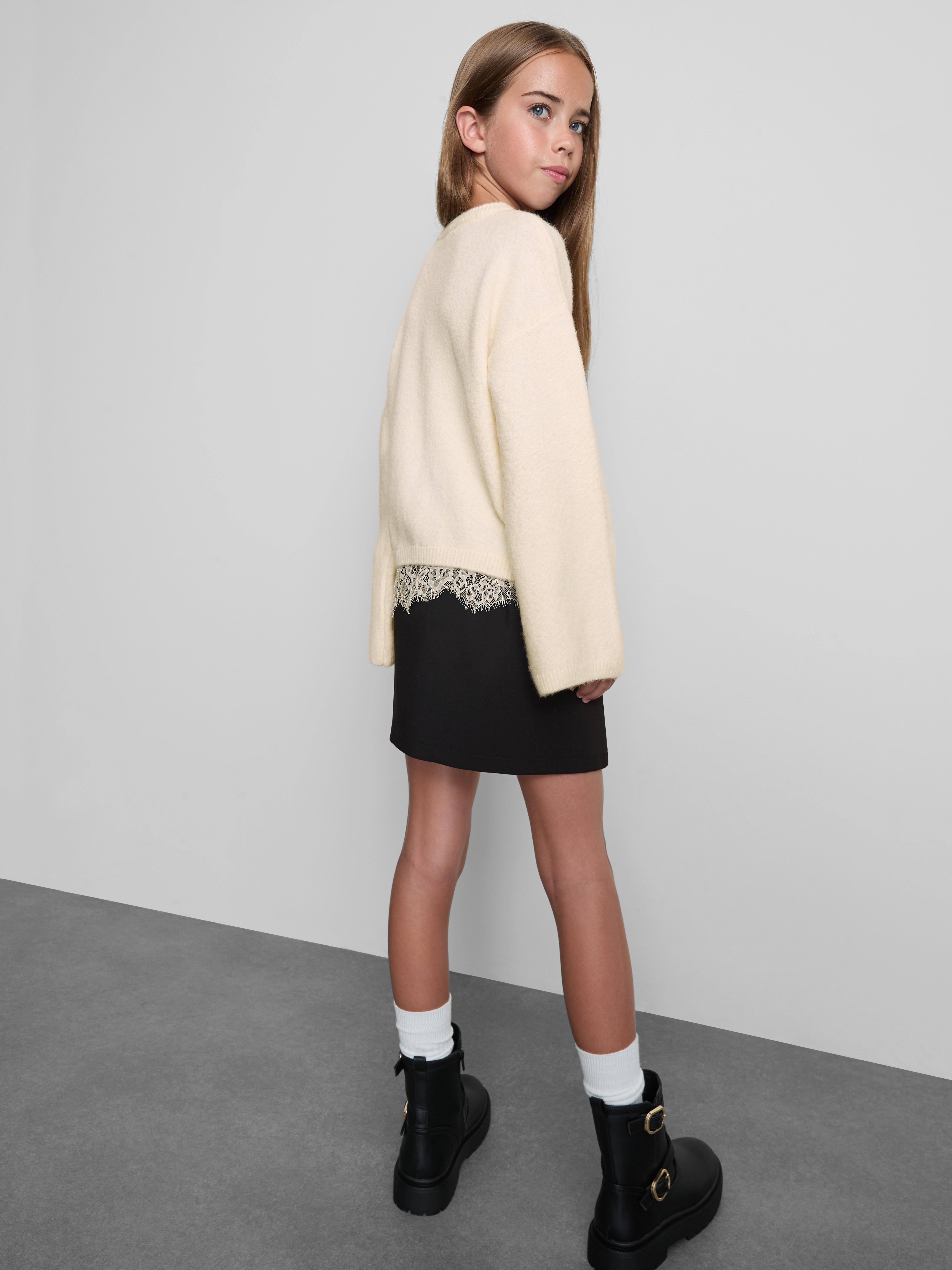 7-15yrs | Lace-Trim Sweater