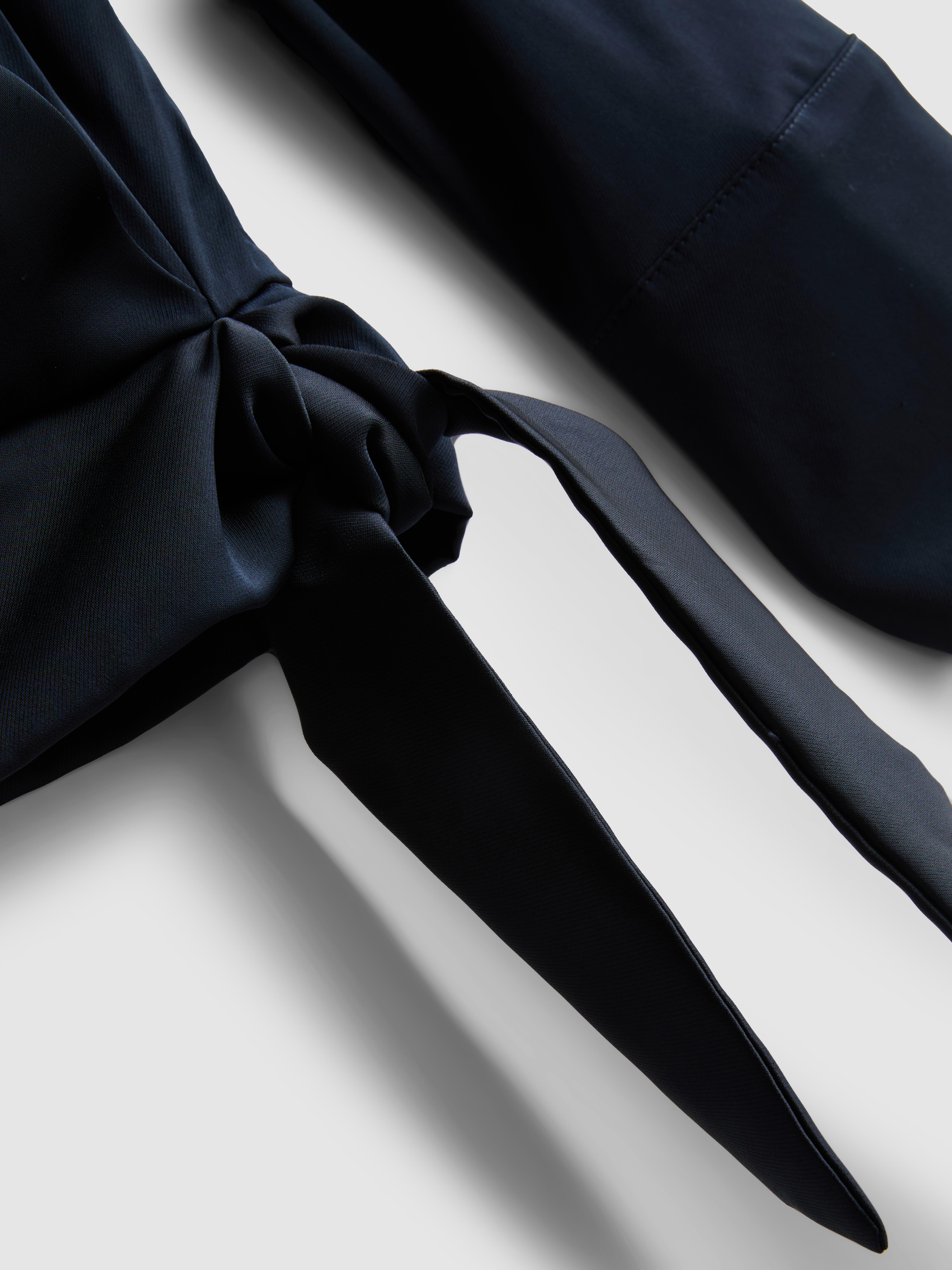 The Edit Satin Wrap Front Blouse
