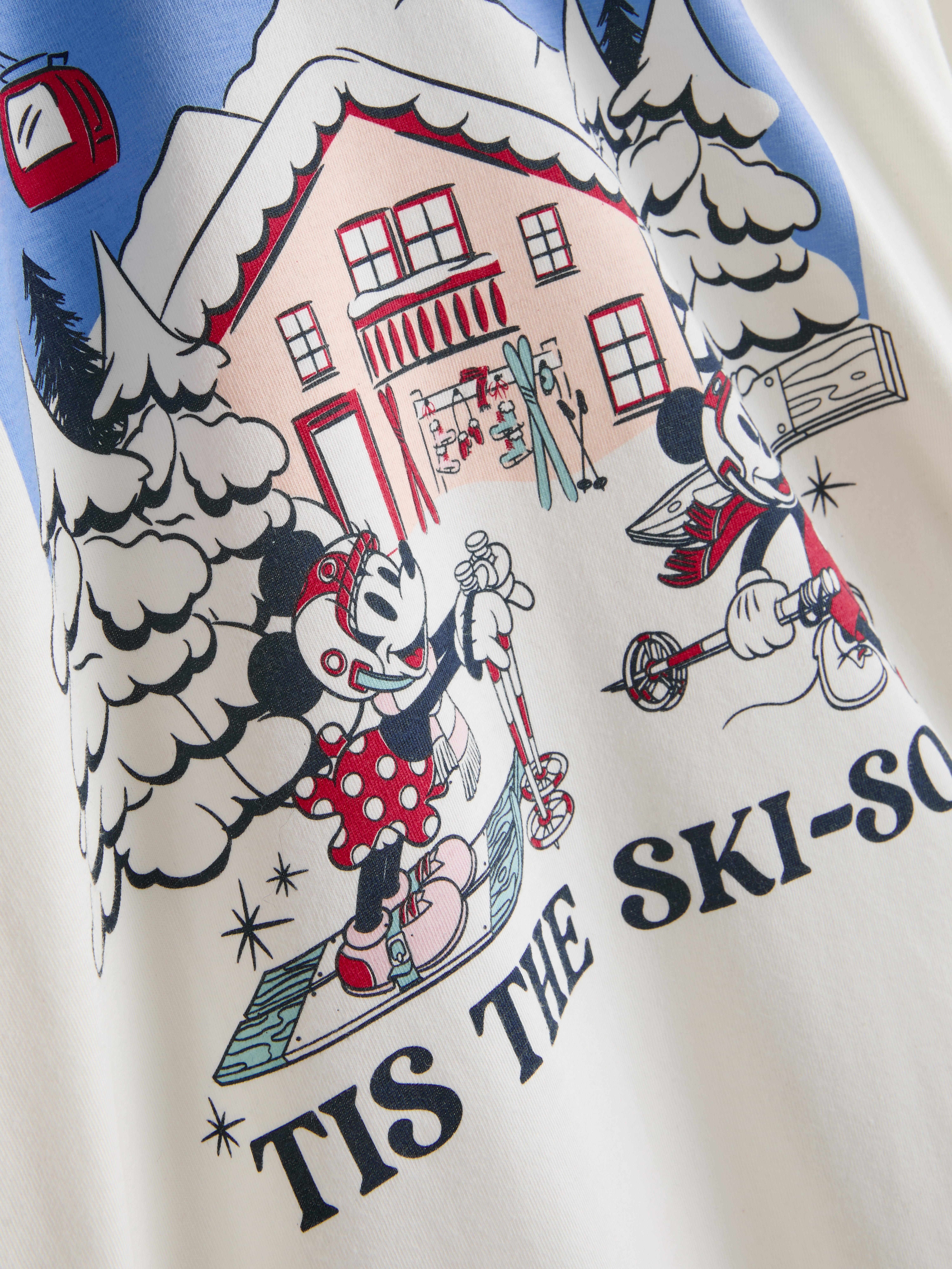 Disney’s Mickey Mouse Pure Cotton Ski Print Long Pajamas